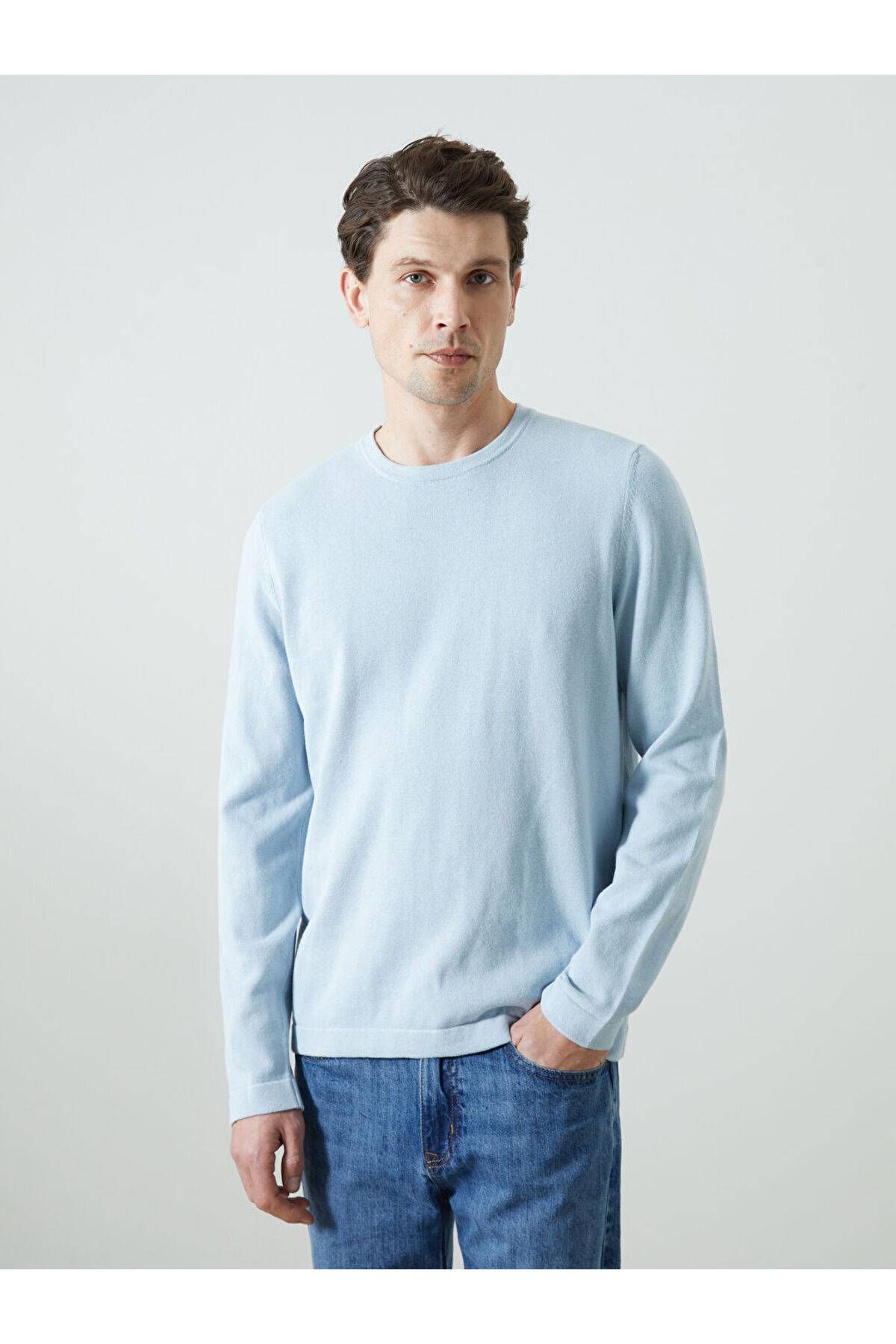 LC Waikiki-LCWAIKIKI Klassischer Herren-Strickpullover mit Rundhalsausschnitt und langen Ärmeln 1