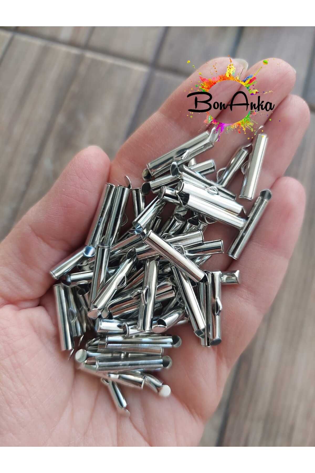 Bonanka (10 Adet) 2 cm Gümüş Renk, Miyuki Kapama, Bağlantı Aparatı, Metal Kapama