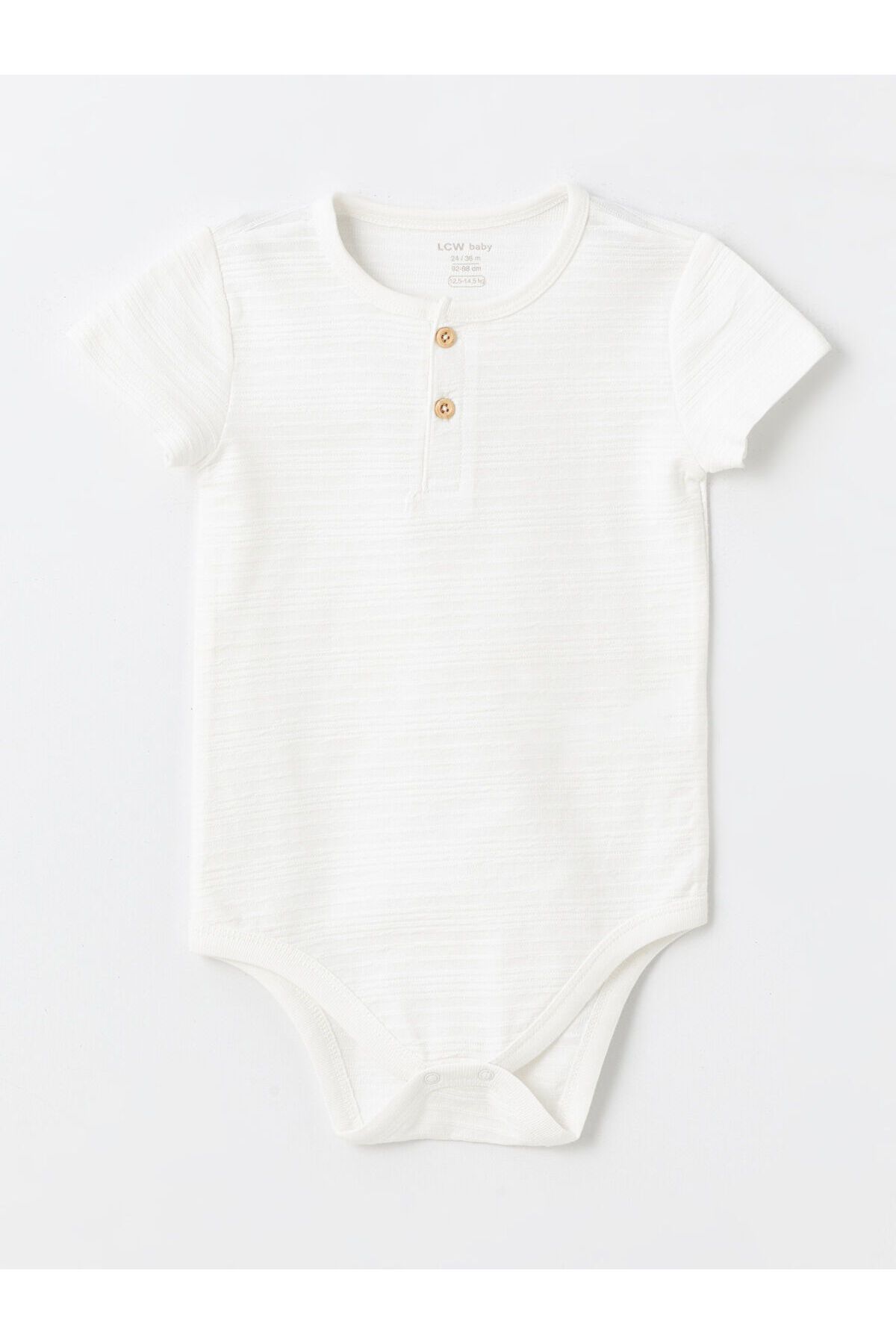 LC Waikiki Bisiklet Yaka Kısa Kollu Erkek Bebek Çıtçıtlı Bodysuit