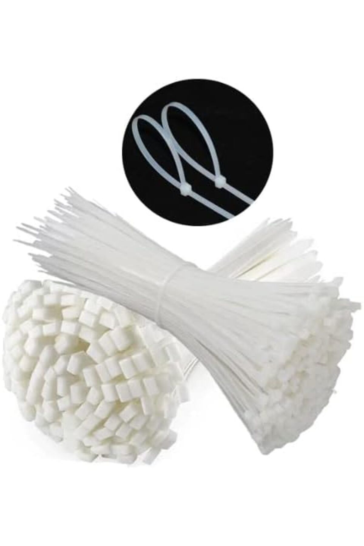 MCreative Çetsan 4,8x380 Beyaz 38cm Kablo Bağı Plastik Cırt Kelepçe Toplayıcı-100 Adet