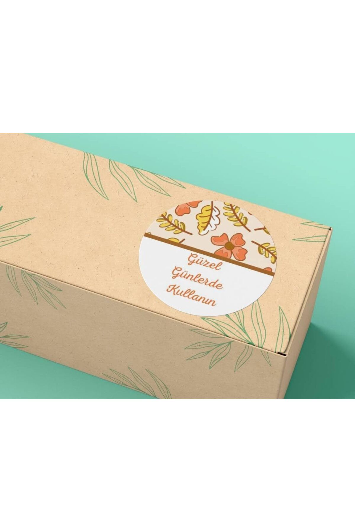 STOREMAX shopmst Güzel Günlerde Kullanın Mat Etiket Turuncu Sonbahar Çiçek Temalı Sticker 4 cm 100 Adet