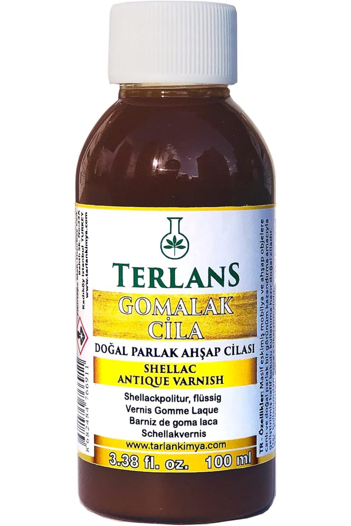 yenibagshop Doğal Ahşap Cilası Gomalak 100 ml - Antik Vernik - Shellac