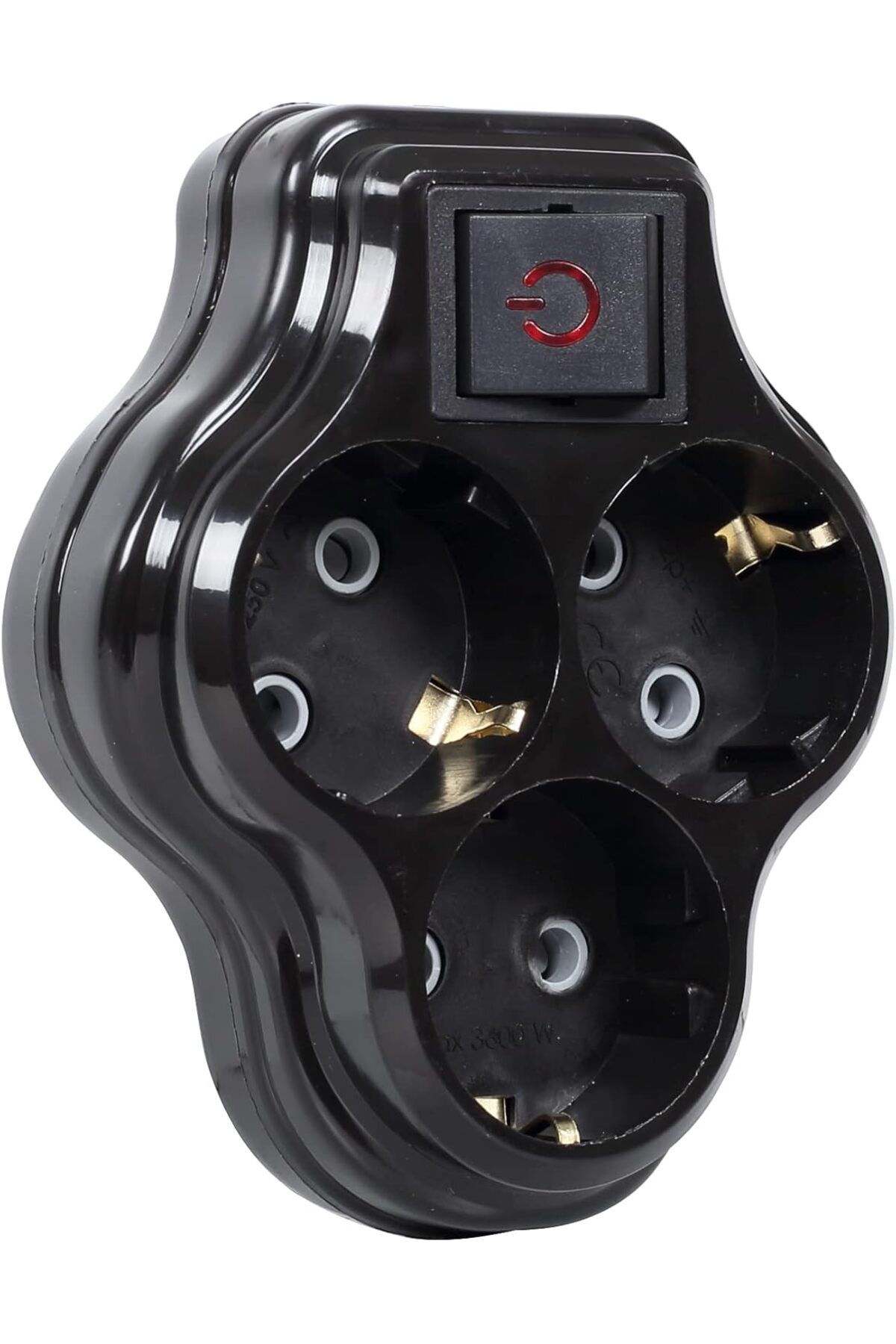 STOREMAX mrttnca 3lü Anahtarlı Golyat, Üçlü Topraklı Priz Duvar Tipi Çoklayıcı Fiş, 16A 250 Volt, M