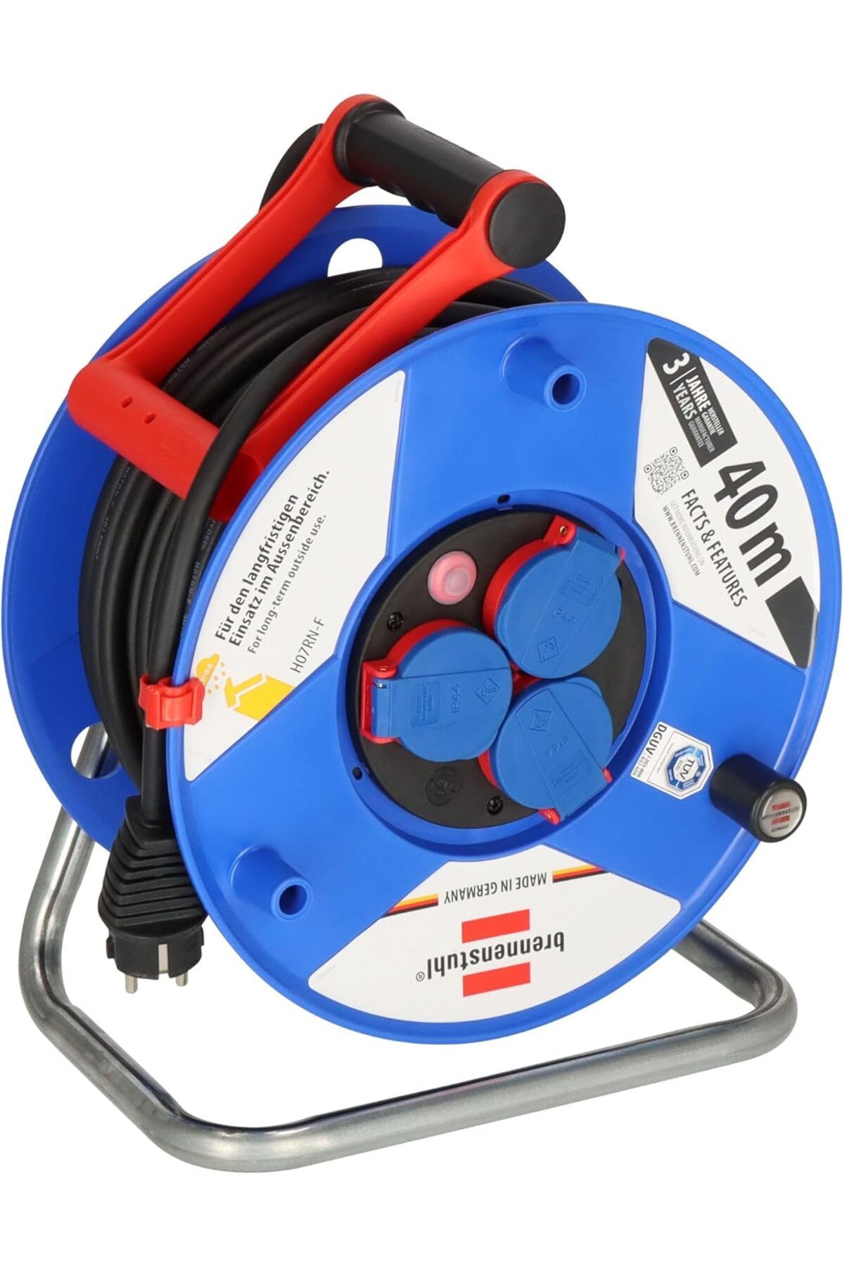 STOREMAX MU-ARTSHOP Garant IP44 Ticari/Şantiye Kablo Makarası, 40 m - Özel Plastik (Şantiye Kullanımı v