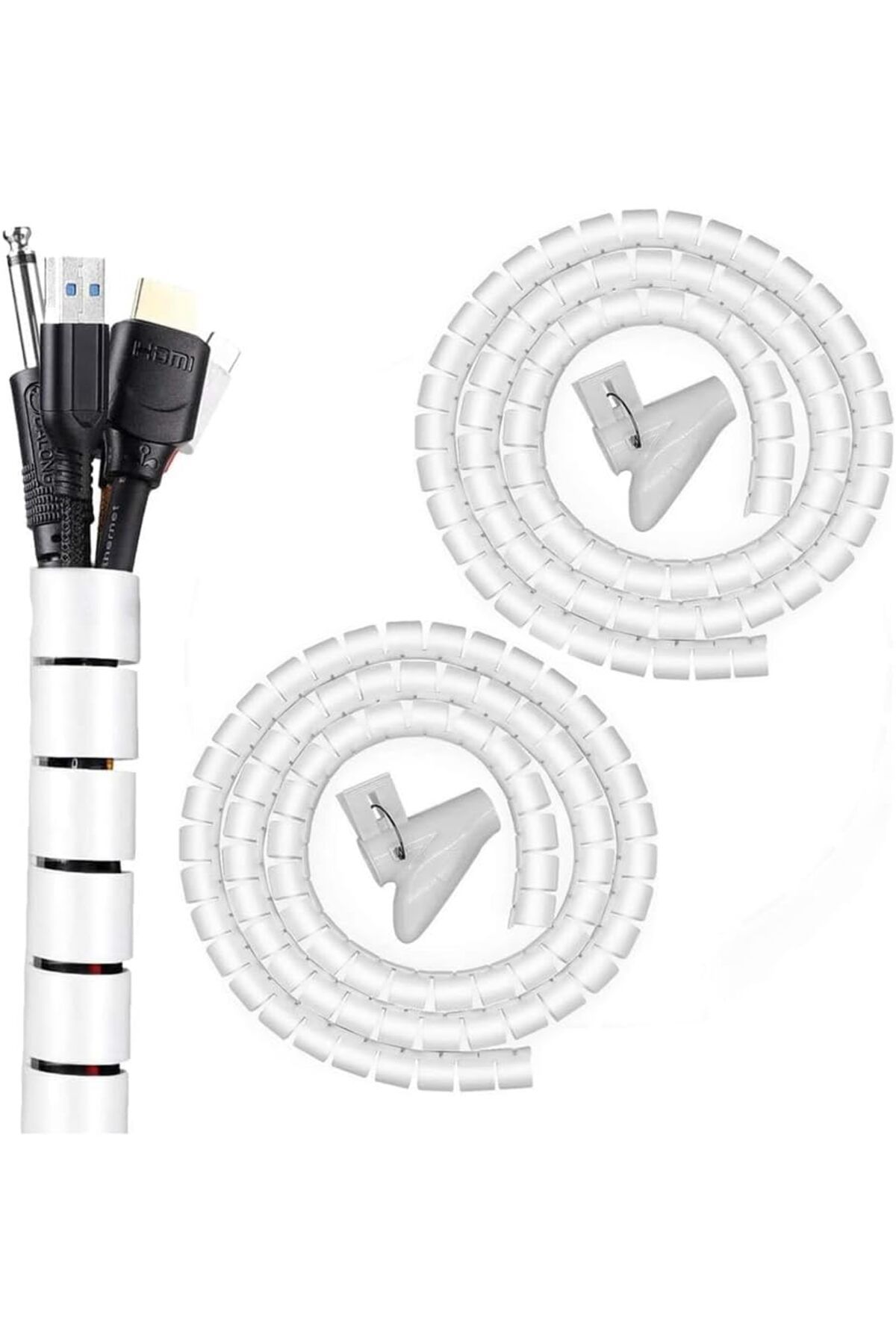 STOREMAX lvnmblya 1 mt x 22 mm Spiral Boru Kablo Kanalı Kablo Fiş Düzenleyici Toplayıcı Kordon Kablo Tut