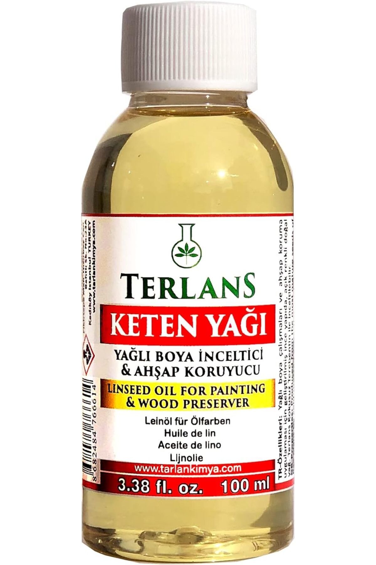 STOREMAX EMLshop Keten Yağı Resim Yağı Ahşap Koruyucu 100 ml Linseed Oil VDesing 986362