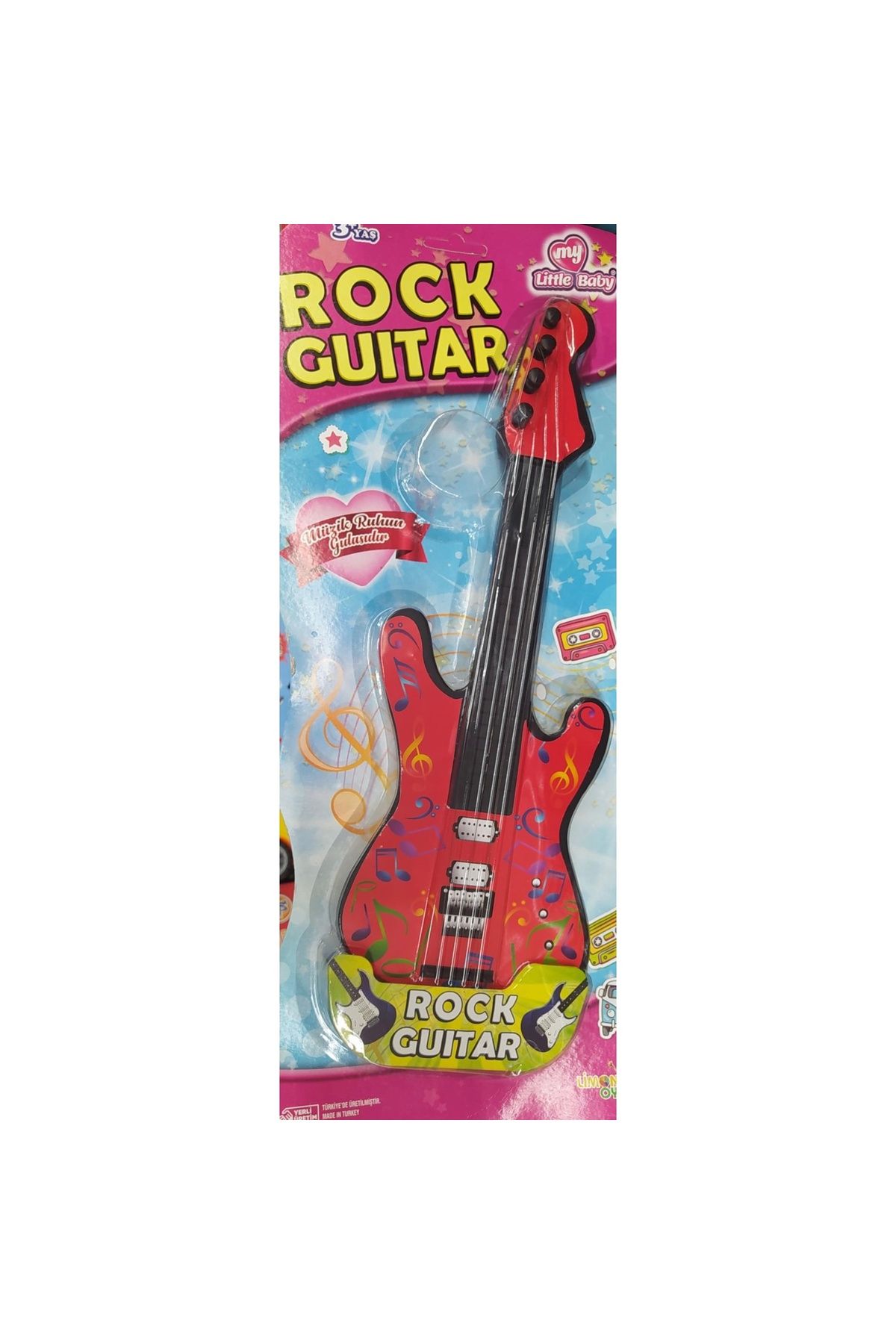 abnturk Kartelada Büyük Boy Çocuk Oyuncak Rock Gitar 45 Cm