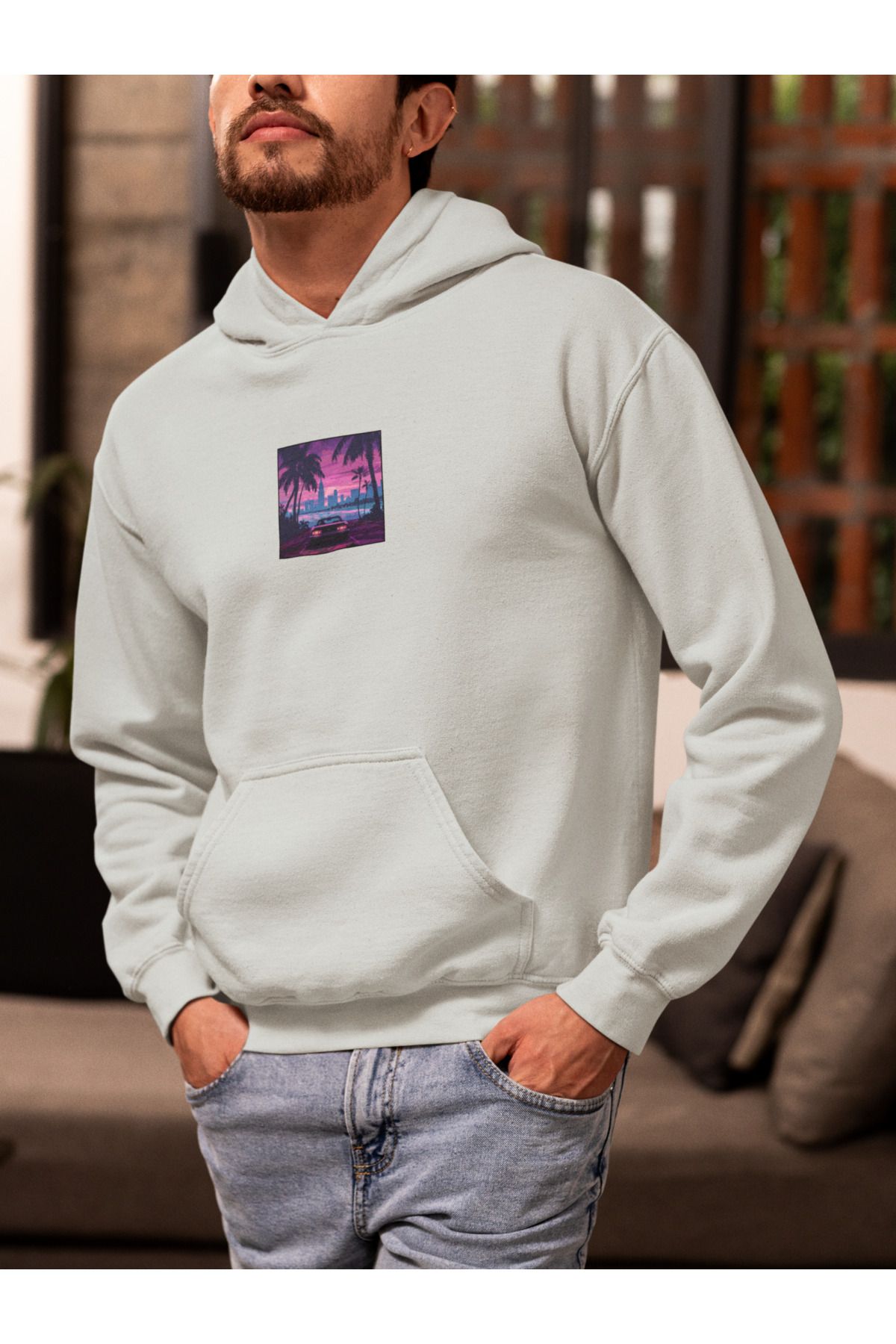 Vagonet Unisex Car 2 Baskılı Hoodie / Kapüşonlu Sweatshirt