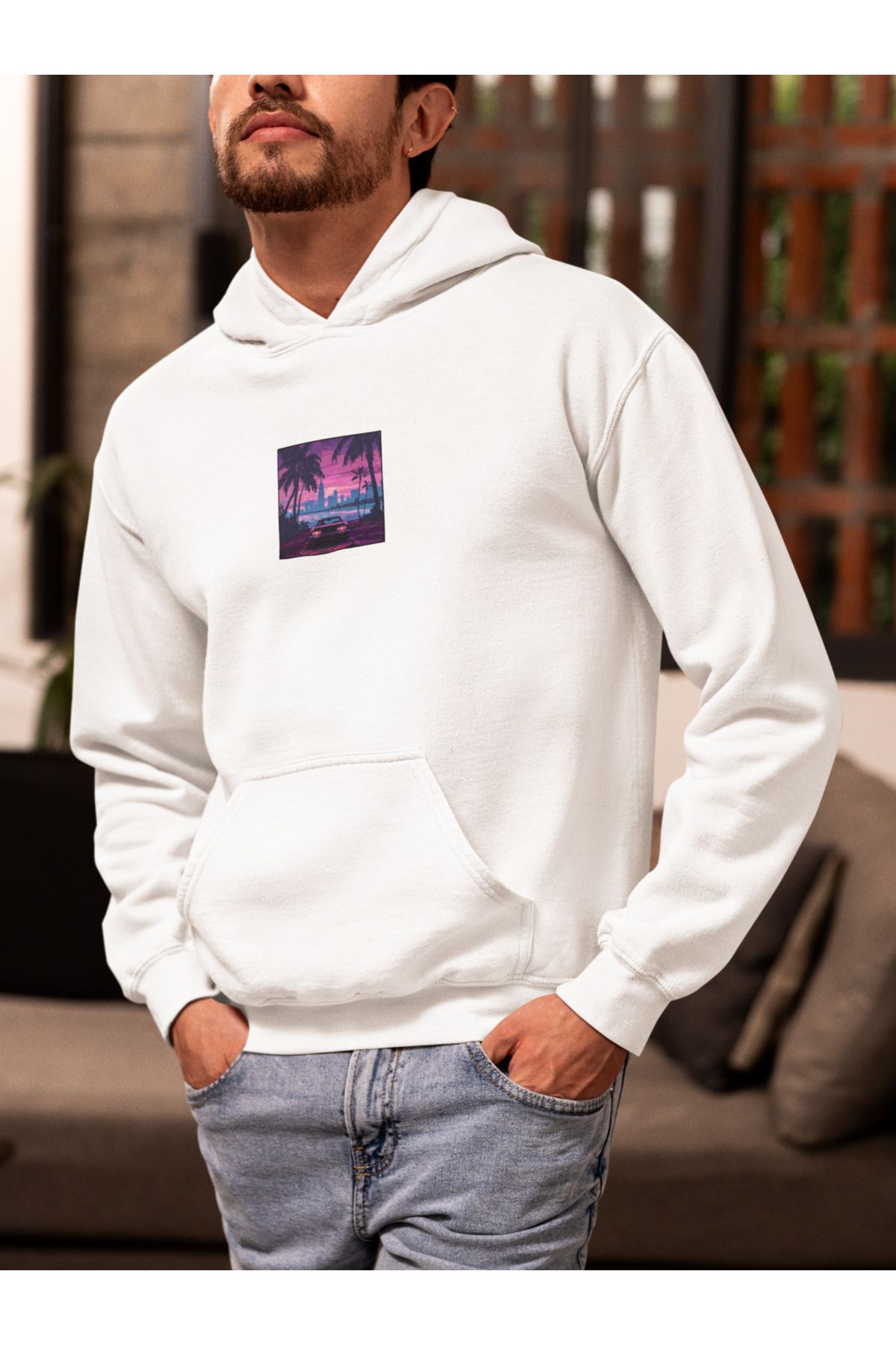 Vagonet Unisex Car 2 Baskılı Hoodie / Kapüşonlu Sweatshirt