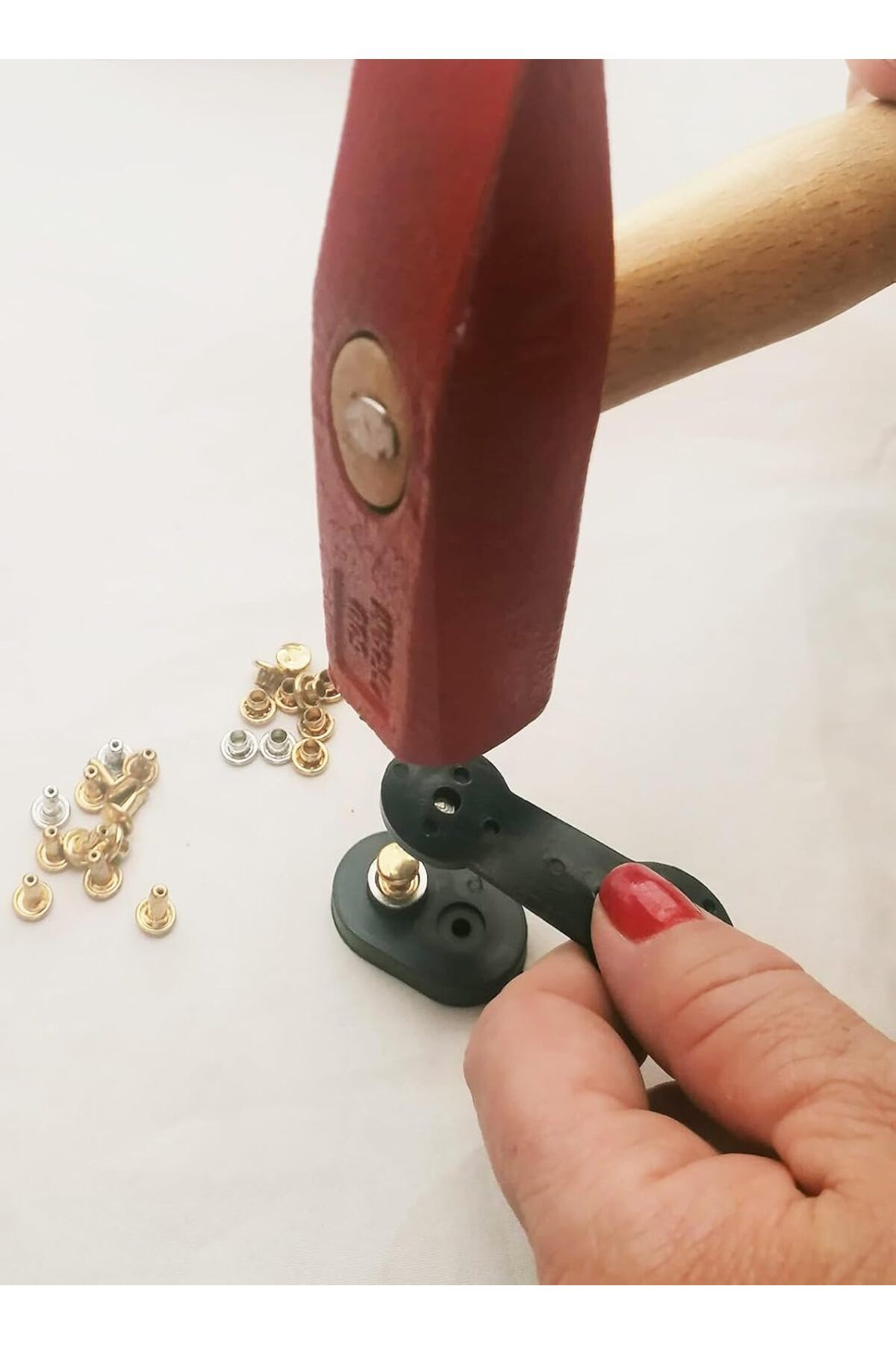 STOREMAX lbstorex 11 mm Kendin Yap Kiti, Çanta, Cüzdan, Kemer, Kot Pantolon, İçin Çekiçle Uygulama Apar