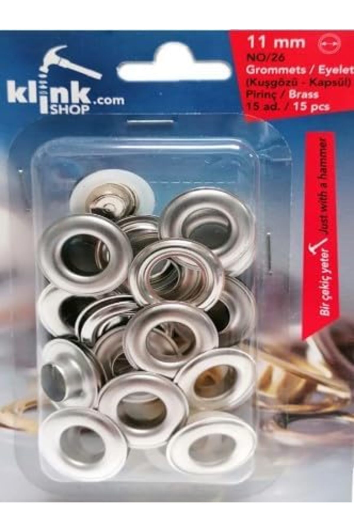 STOREMAX lbstorex 26 Kuşgözü Çekiçle Uygulama Aparatları Ve 15 Adet 11 Mm Nikel Renk Kuşgözü Kiti- P