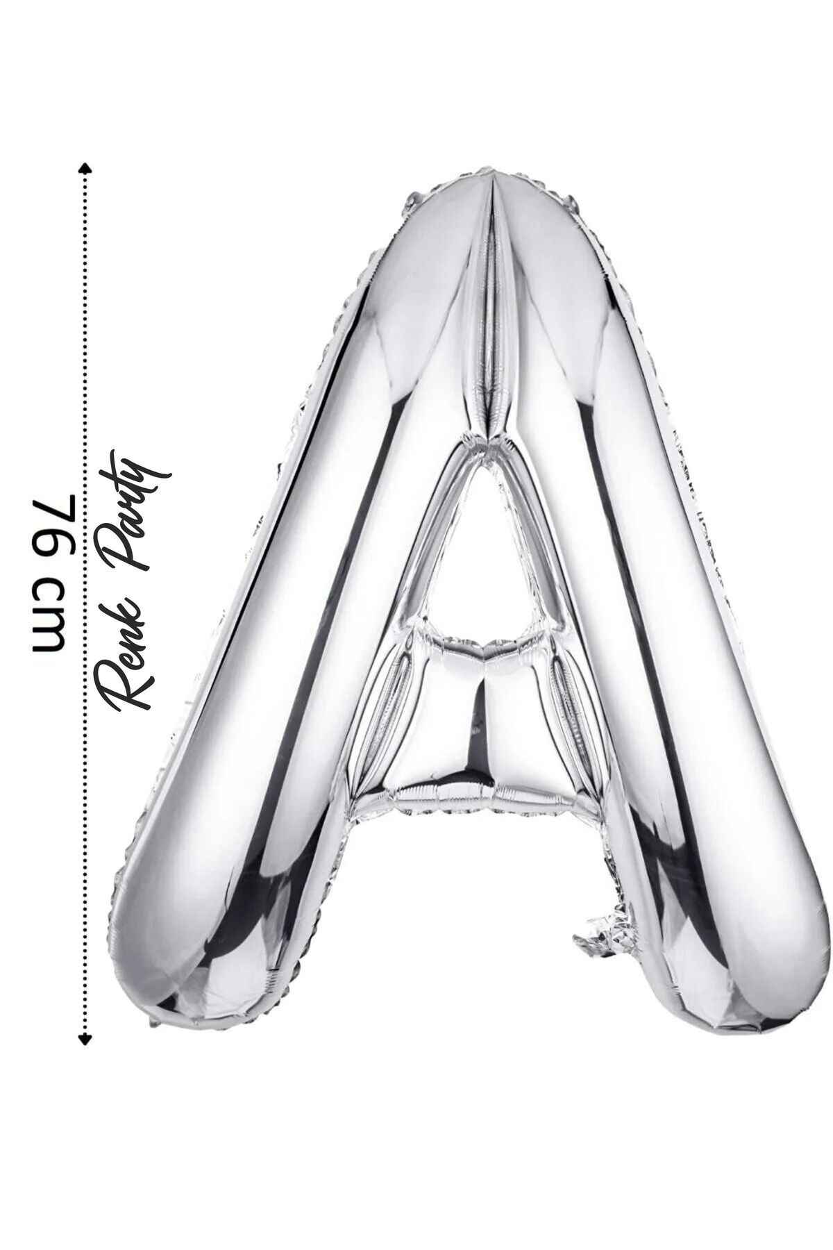 Store Folyo Balon A Harfi Helyum Balon 76 Cm Gümüş Renk - A Harf Balon - Harf Folyo Balon - 34 Inch