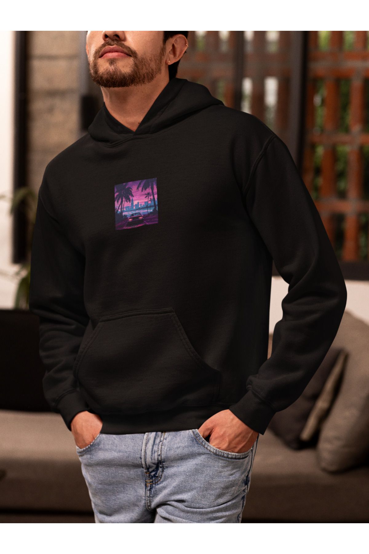 Vagonet Unisex Car 2 Baskılı Hoodie / Kapüşonlu Sweatshirt