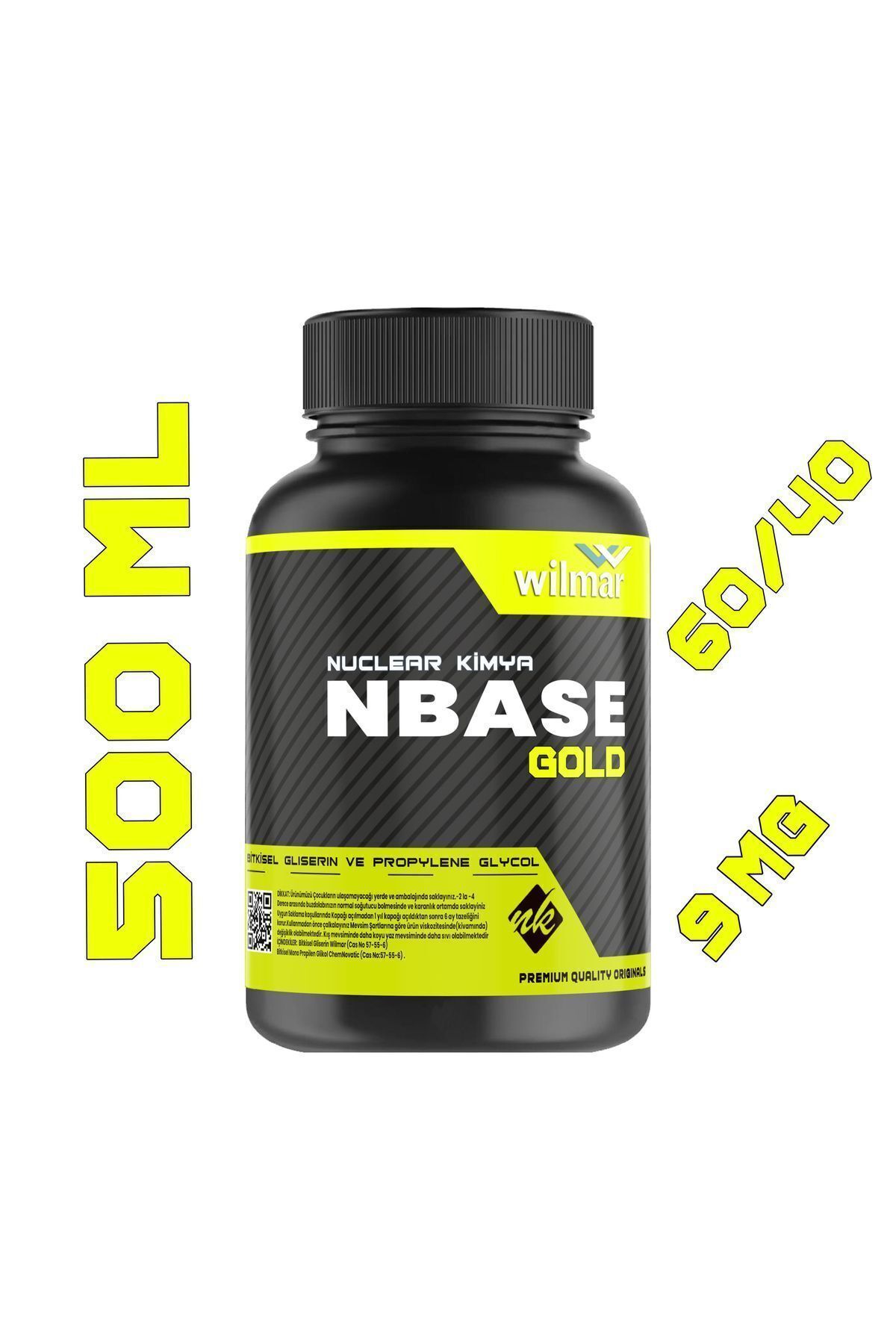 nuclear kimya Gold Base 500 ml Vg Pg 60-40 9 Mg Sertlik Oranı Gliserin Propilen Glikol Base