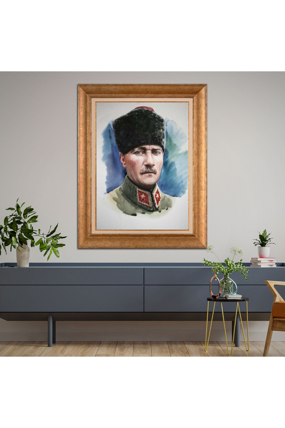 giyense ÖZEL TASARIM ÇERÇEVELİ PASPARTULU TABLO A3384