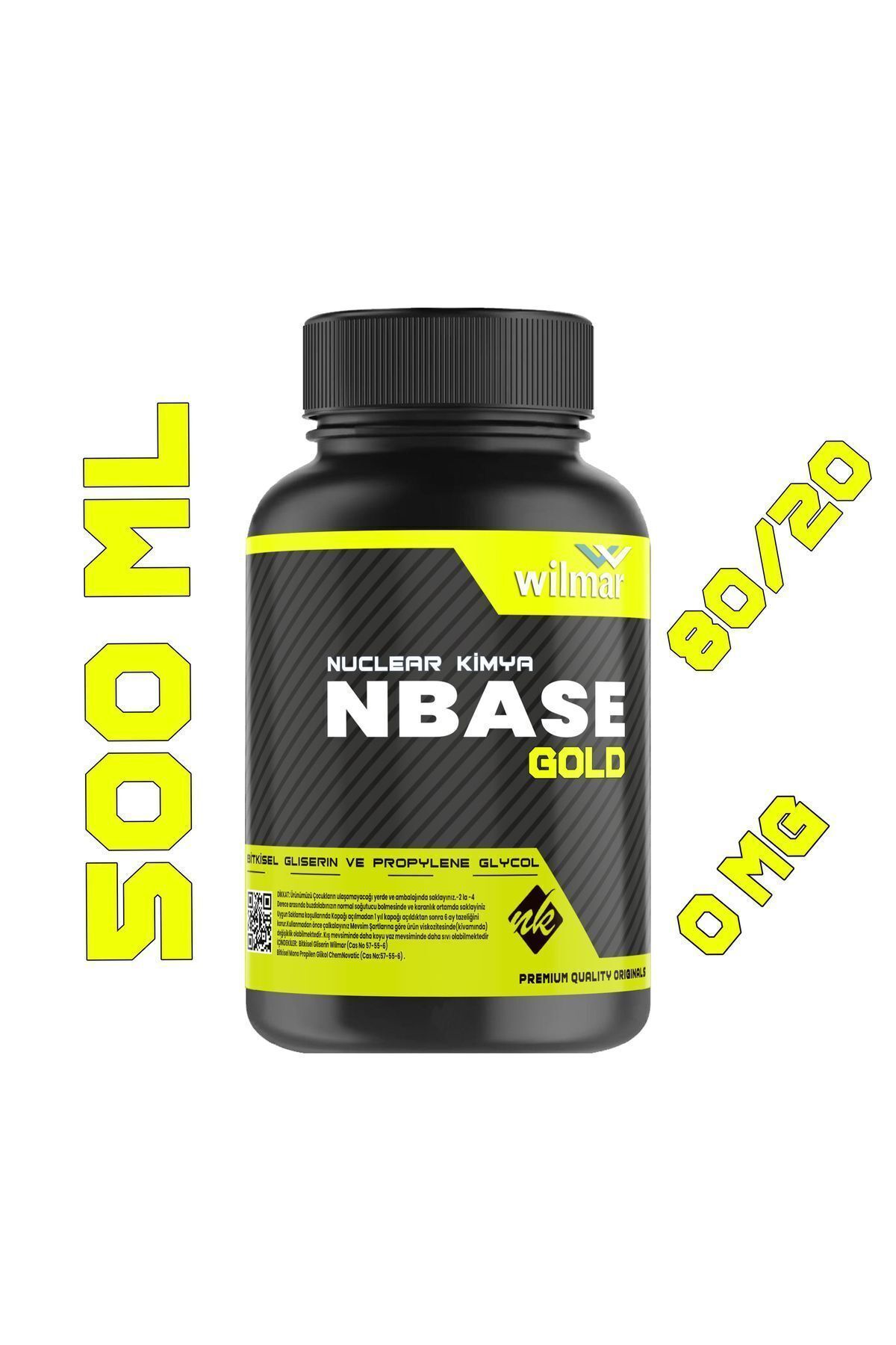 nuclear kimya Gold Base 500 ml Vg Pg 80-20 0 Mg Sertlik Oranı Gliserin Propilen Glikol Base