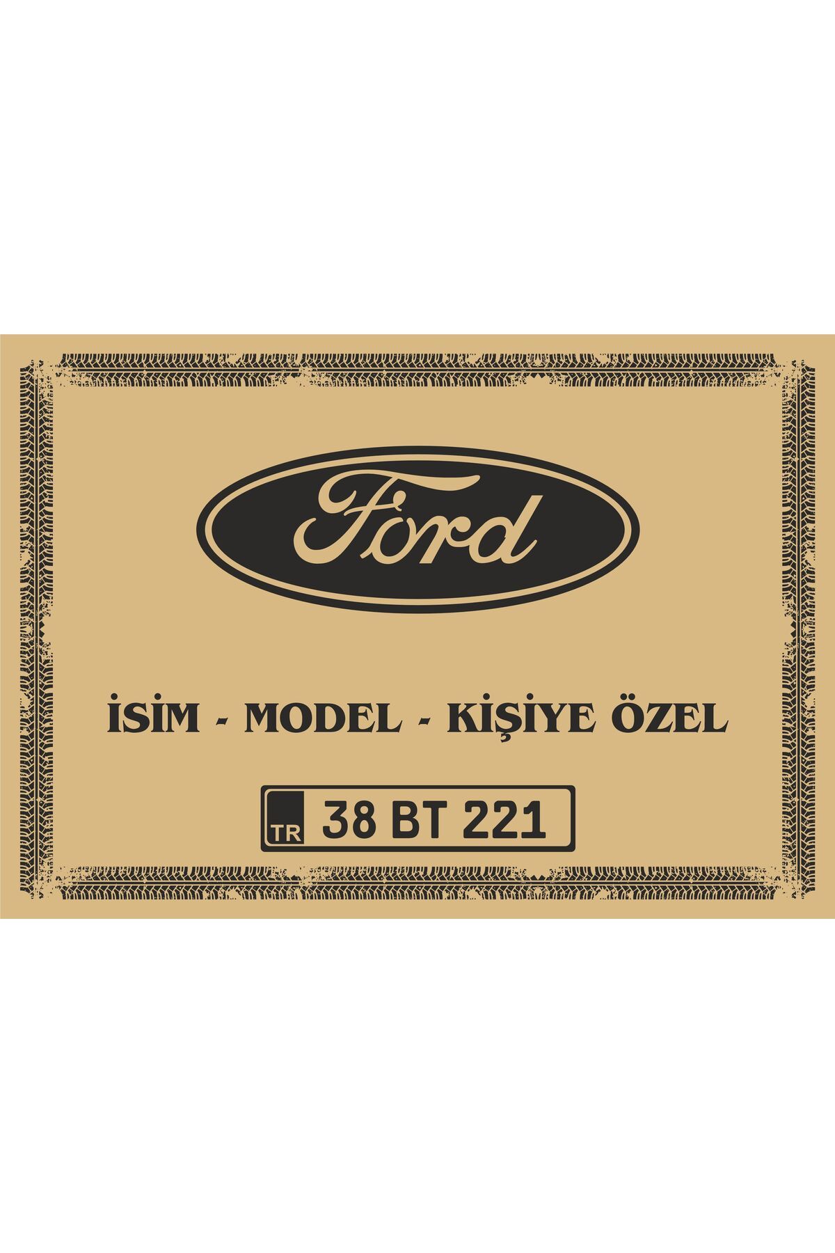 Universal Paspas Kağıdı Ford Logo ve Kişiye Özel Baskı Yatay 100 Ad. 35X50 cm