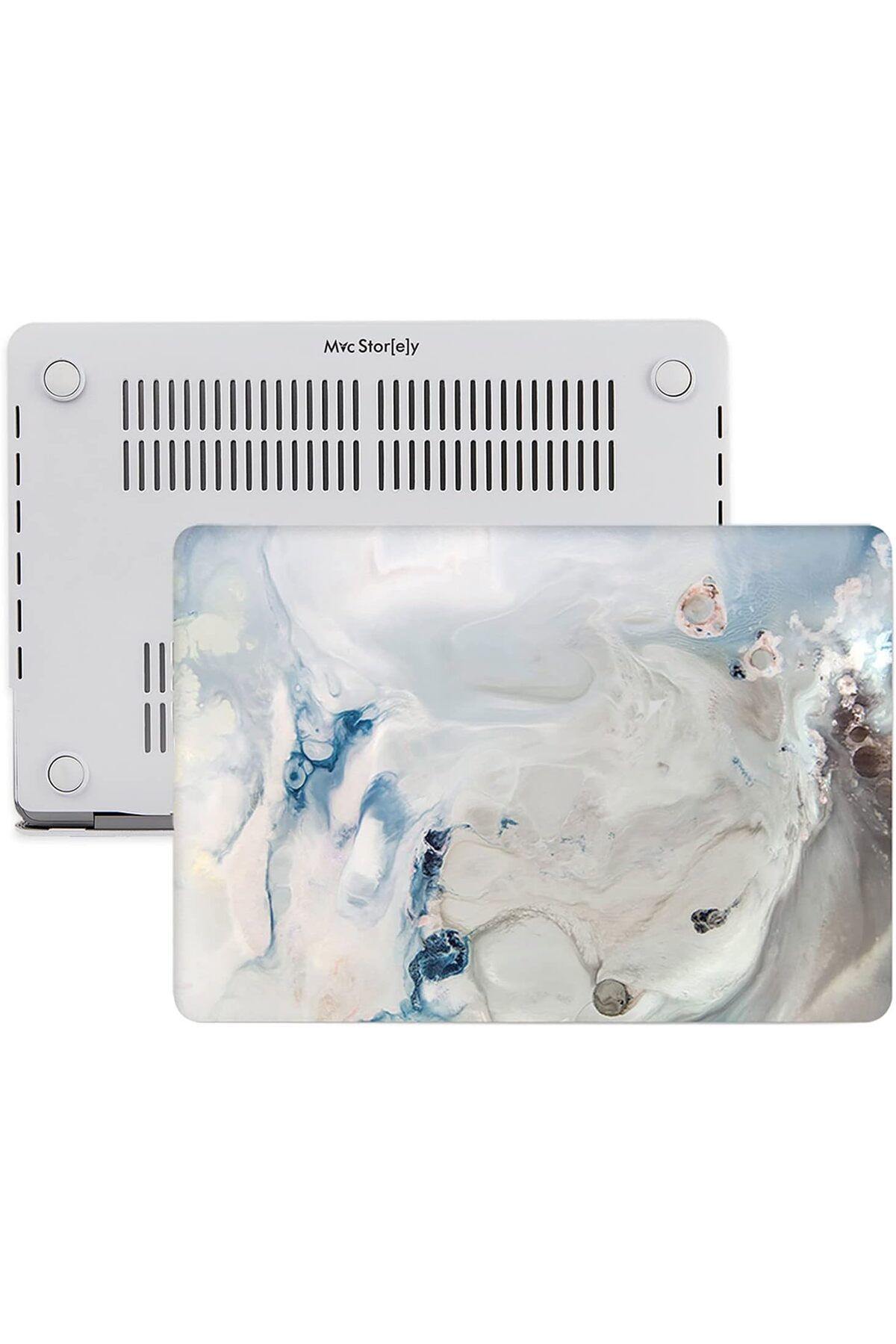 STOREMAX dlshop Macbook Air M1 Kılıf 13inç Marble10NL (TouchID'li M1 Air) A2337 A2179 A1932 ile Uyumlu R-3