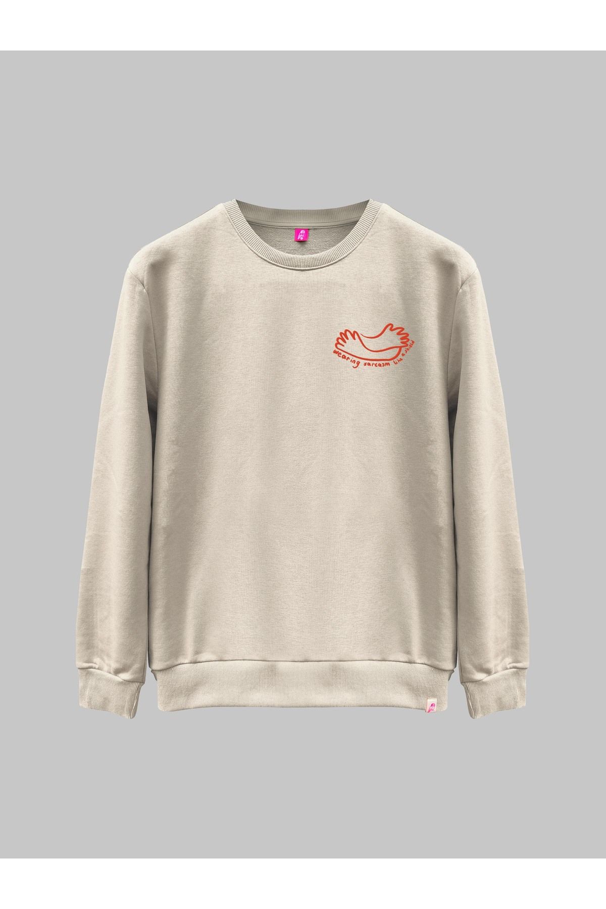 Geveze Lori Semiha Tekir, Savunma Mekanizması Adlı Sweatshirt Bej unisex