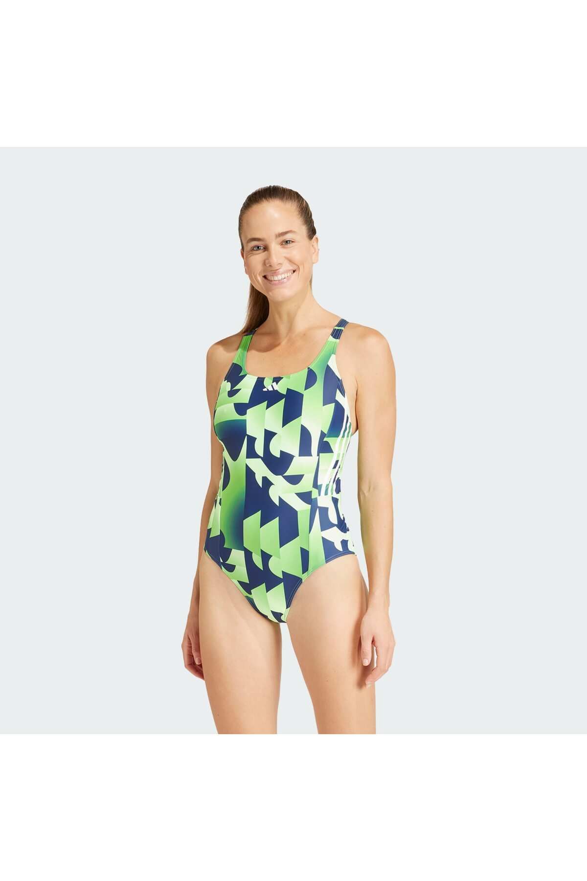 adidas-Costum de baie cu 3 dungi Graphic V-back 6