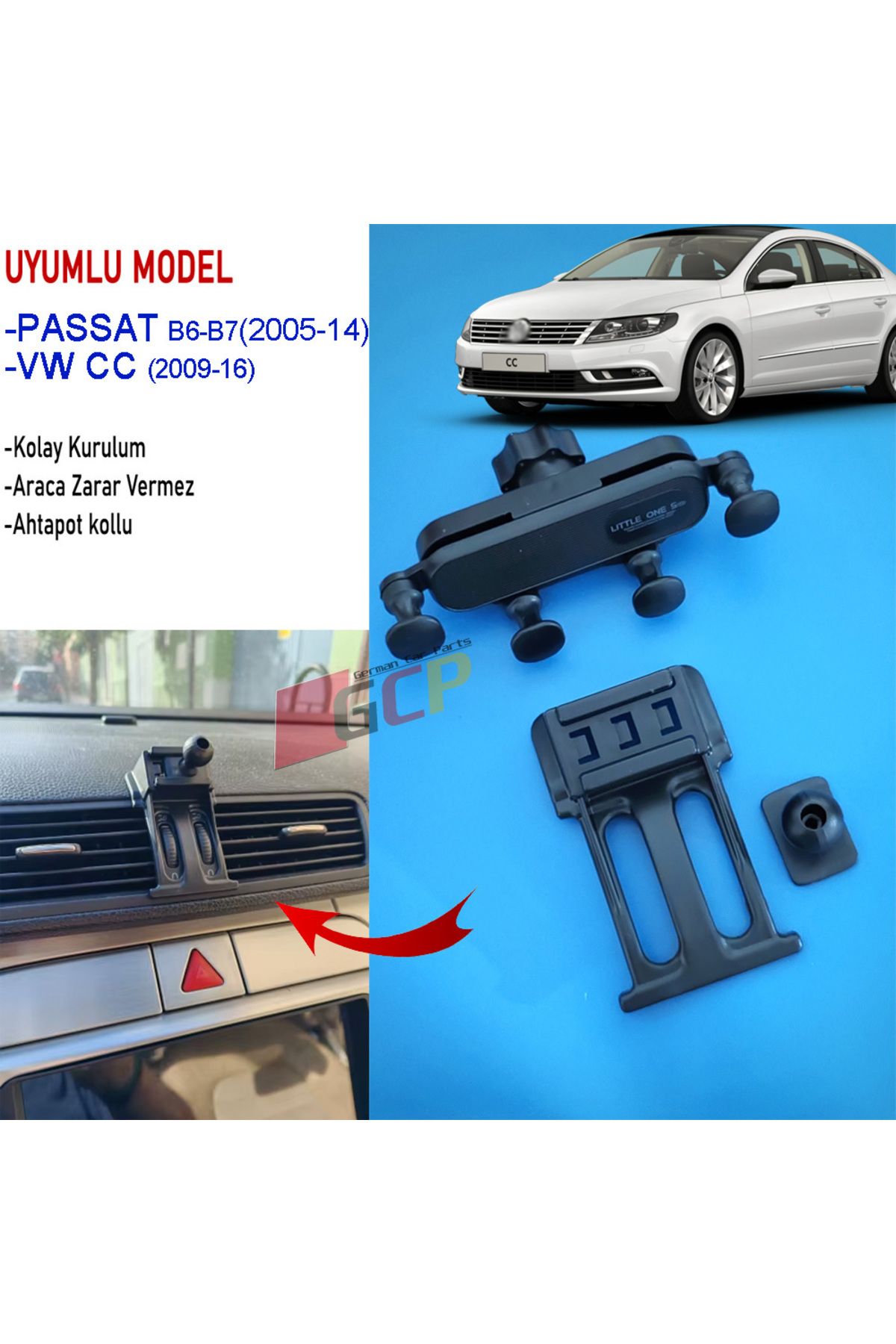 GCP German Car Parts VW CC Telefon Tutucu - VW CC Araç içi telefon tutucu