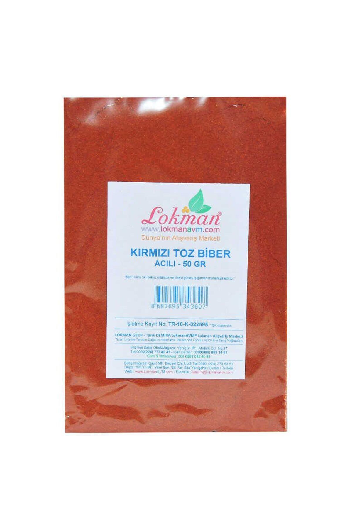 KTYRA52 Kırmızı Toz Biber Acılı Renk Biberi 50 Gr Paket