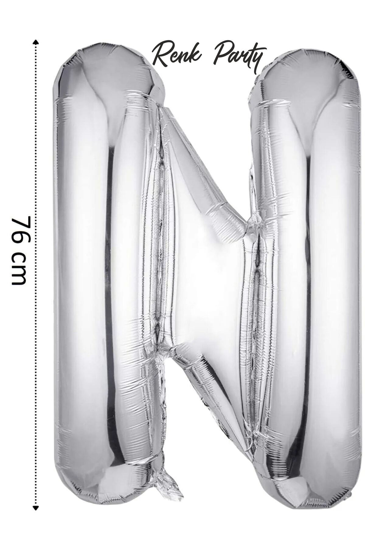 Store Folyo Balon N Harfi Helyum Balon 76 Cm Gümüş Renk - N Harf Balon - Harf Folyo Balon - 34 Inch