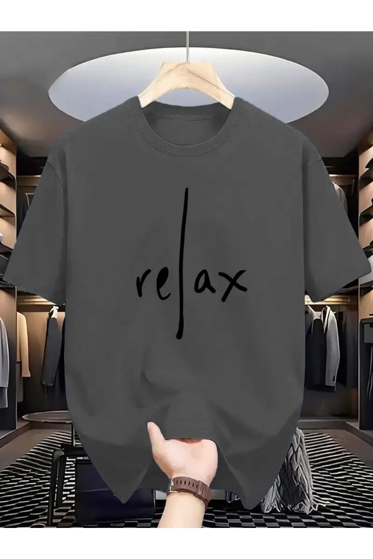 WOODROFFE Erkek Relax Basklı T-Shirt Yeni Sezon Oversize Salaş