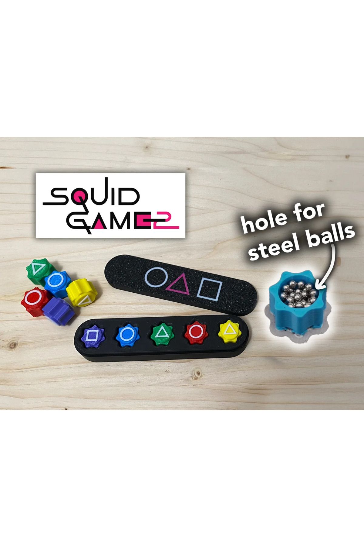 Owl Global Squid Game Gonggi Beş Taş Oyun Seti, Özel Kutulu, Sesli ve Ağır Taşlı model