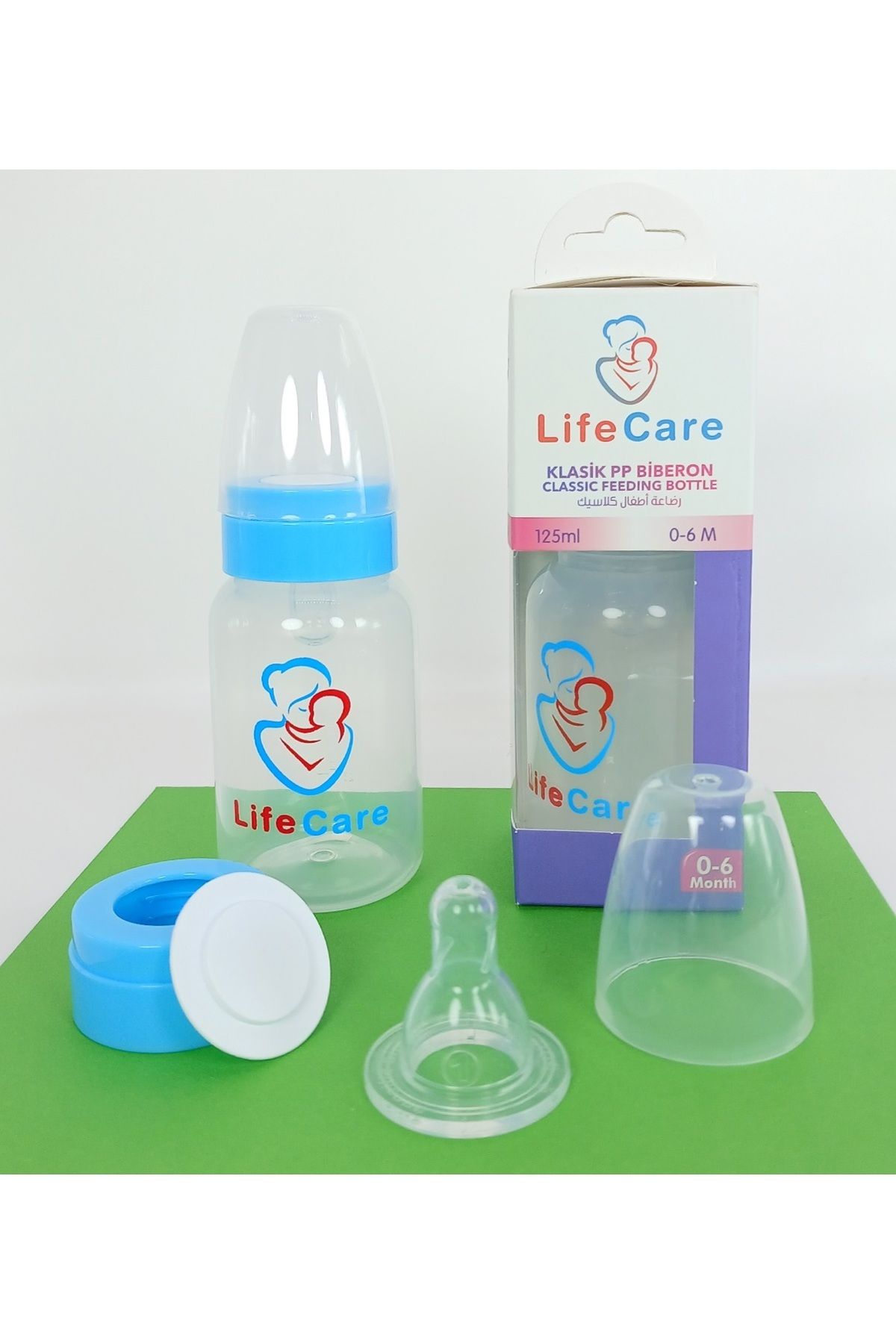 Life Care PP Biberon 125ml mavi