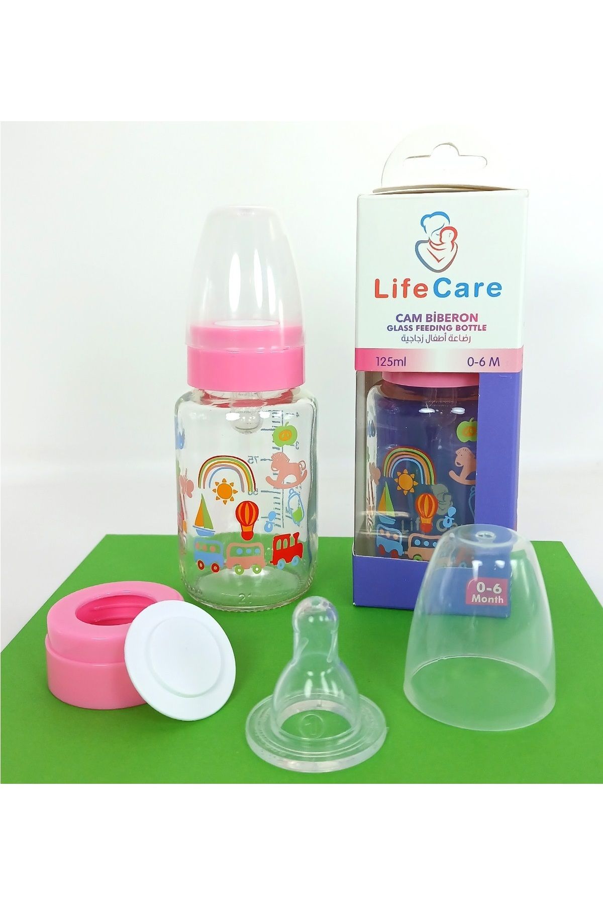 Life Care Cam Biberon 125ml pembe