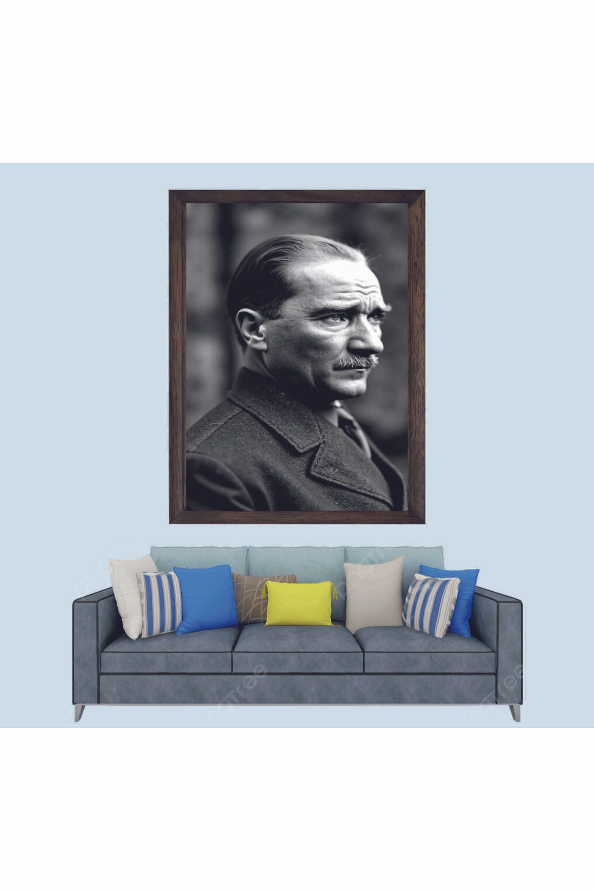 Lioncraft Türkçü, Mustafa Kemal Atatürk , Türk, Çerçeveli Cam Duvar Tablosu 30x45 Cm SP6