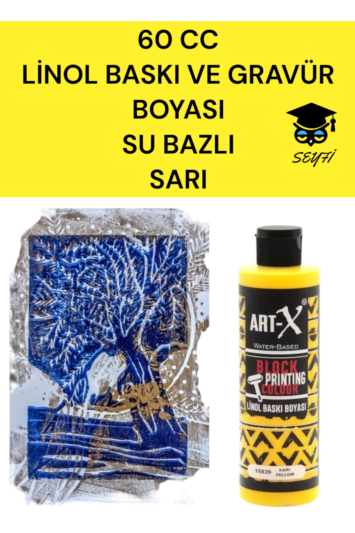 SEYFİKİRTASİYE 60 CC LİNOL BASKI VE GRAVÜR BOYASI SU BAZLI