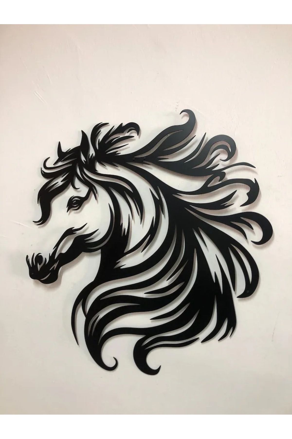 CRAFTAREA Yılkı At Temalı Laser Kesim Metal Tablo Wall Art