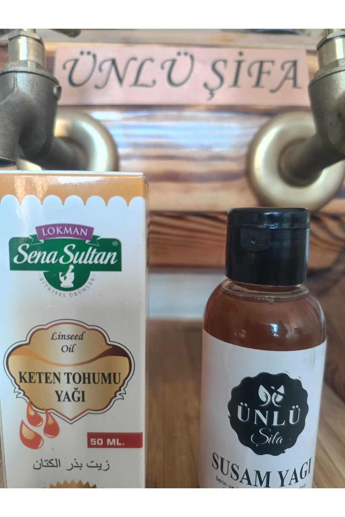 ÜNLÜ ŞİFA Şifalı Yağlar Serisi (Kalp- Damar Sağlığı) (Keten Tohumu Yağı 50 ML- Susam Yağı 100 CC)