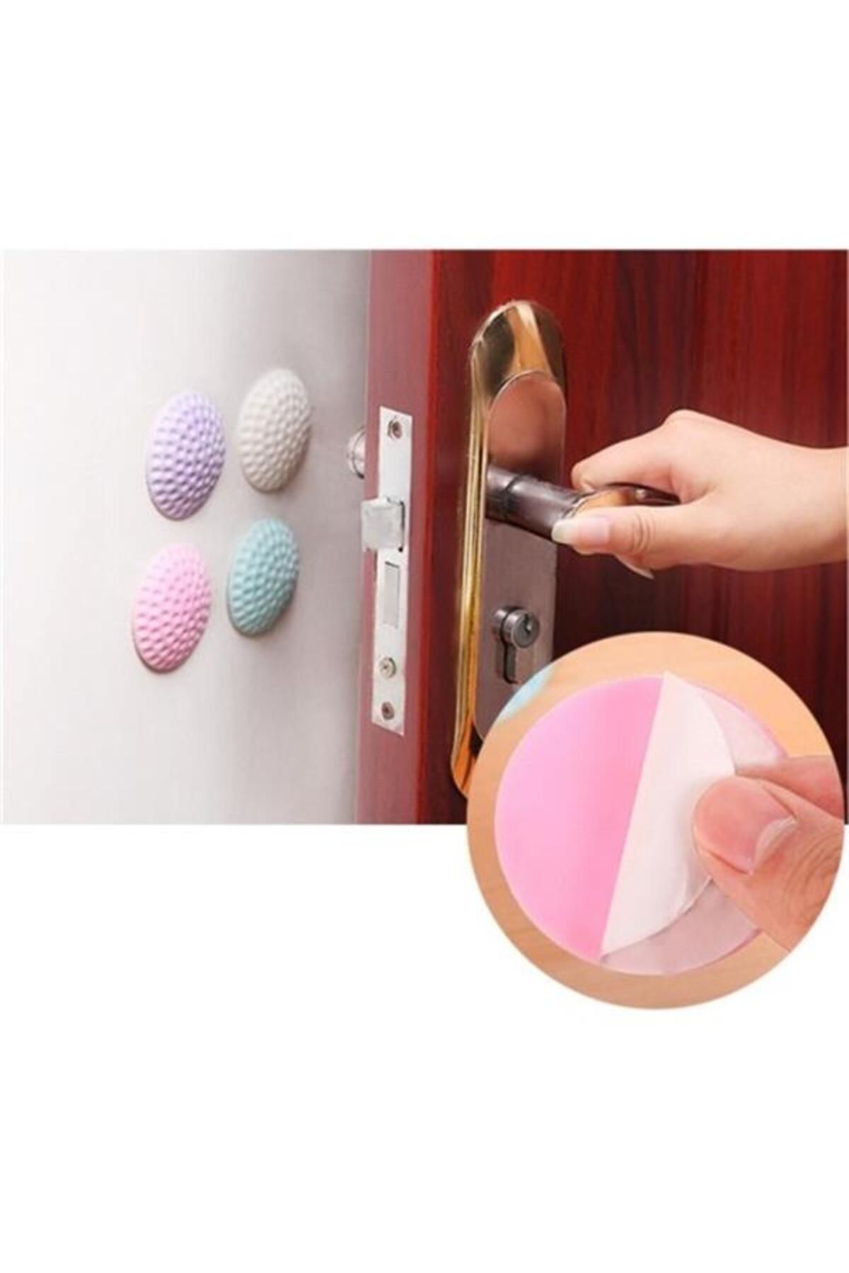 Mu Art Ahşap Çok Amaçlı Silikon Kapı Duvar Koruyucu Tampon - 4Lü Paket