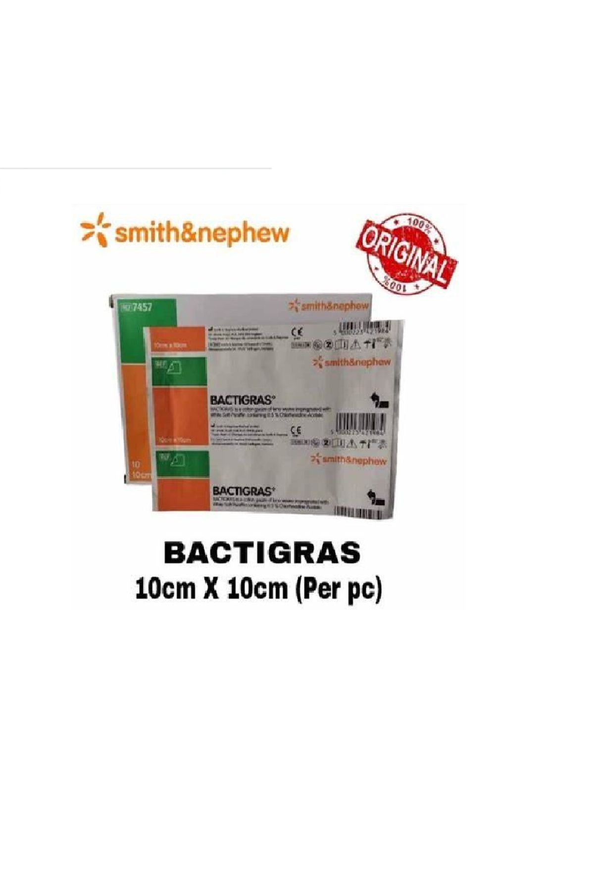 Vira-Smi̇th & Nephew Bactigras Antiseptic Tulle Wrap Wound Care Cover with Paraffin 10cm X 10cm 20 Pieces 1