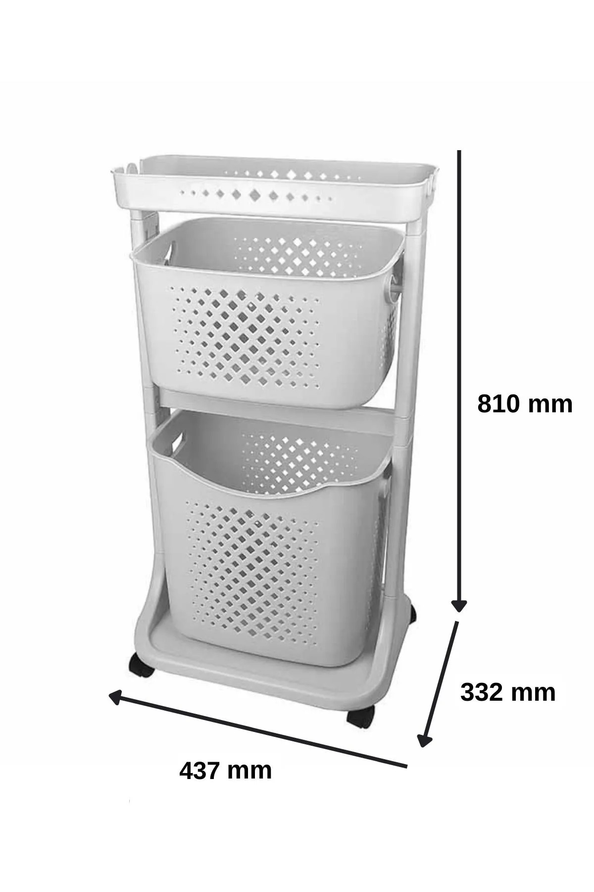 Titiz Plastik Leon Life Kat Kat Sepet Organizeri No:2 Açık Gri