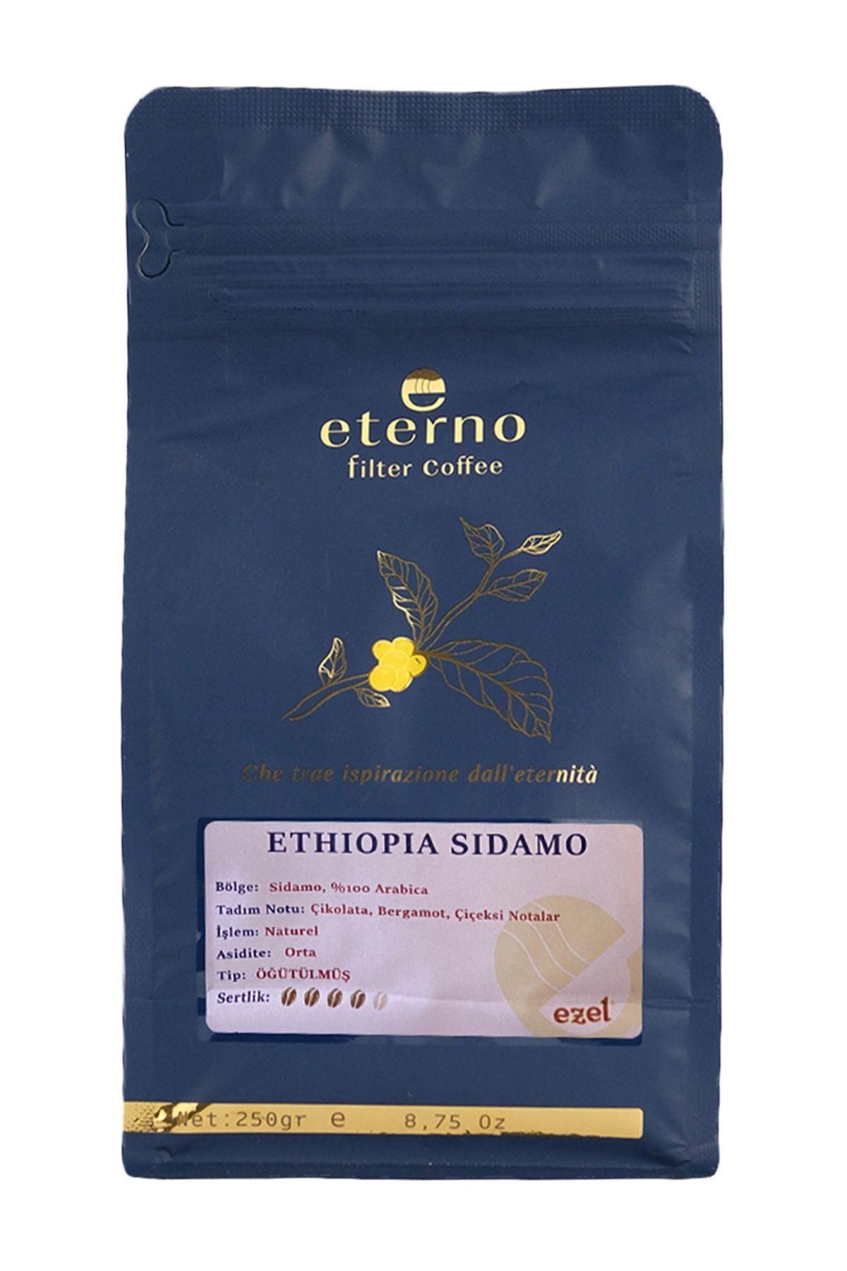 Eterno Ethiopia Sidamo Öğütülmüş-250gr