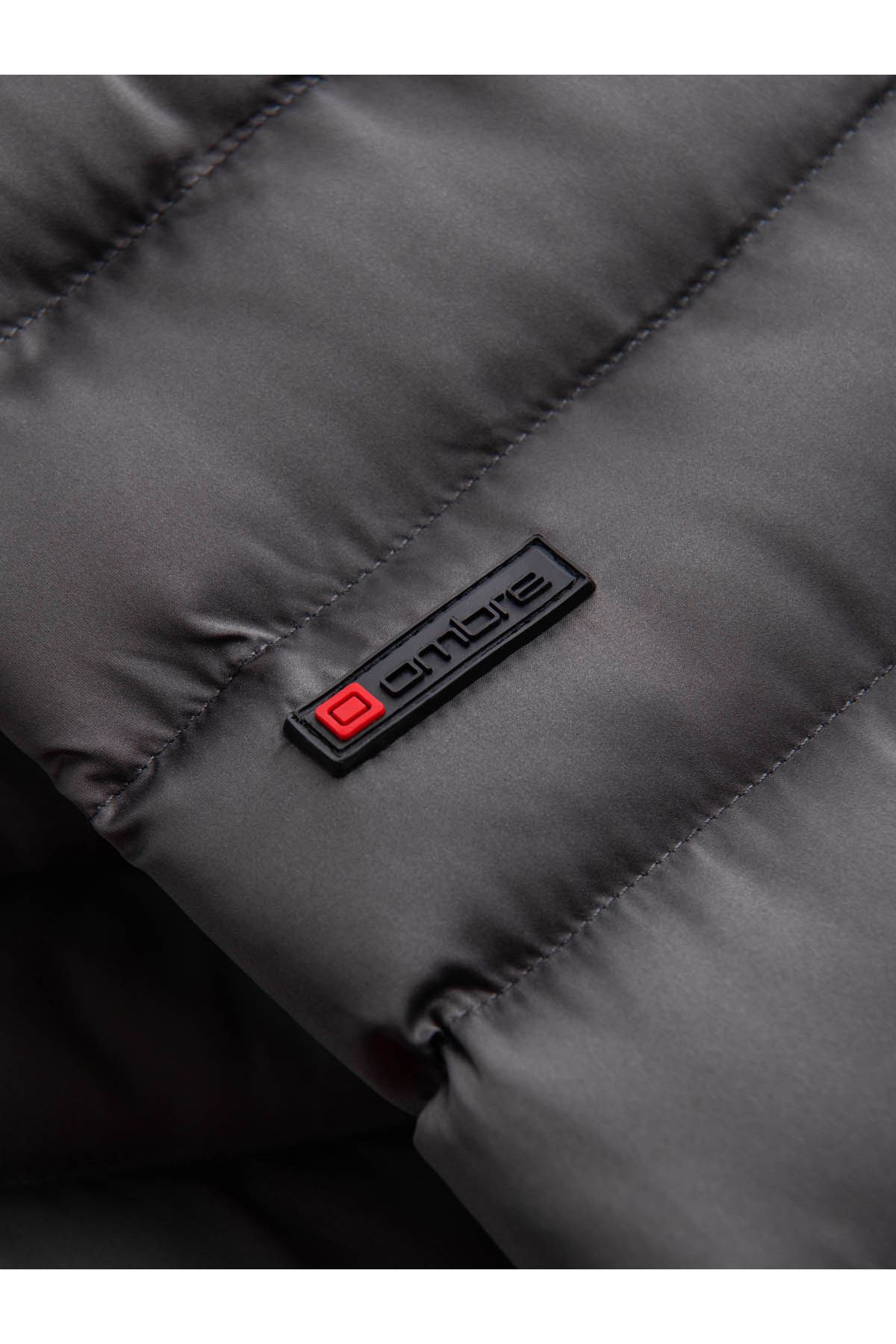OMBRE-Leicht isolierte Steppjacke für Herren mit Satinbesatz - Graphit V14 OM-JALP-0180 S 8