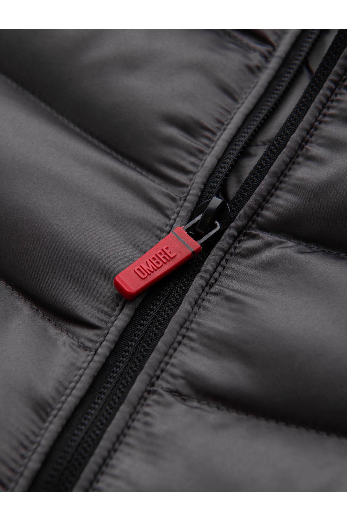 OMBRE-Leicht isolierte Steppjacke für Herren mit Satinbesatz - Graphit V14 OM-JALP-0180 S 6