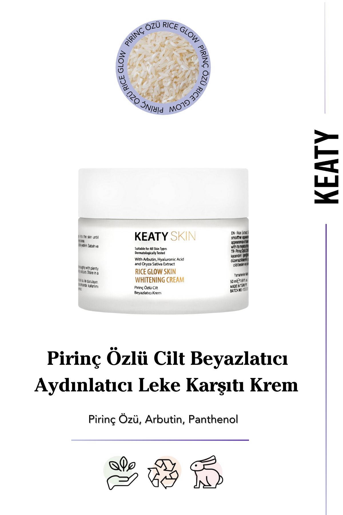 KEATY Pirinç Özlü Cilt Beyazlatıcı Aydınlatıcı Krem