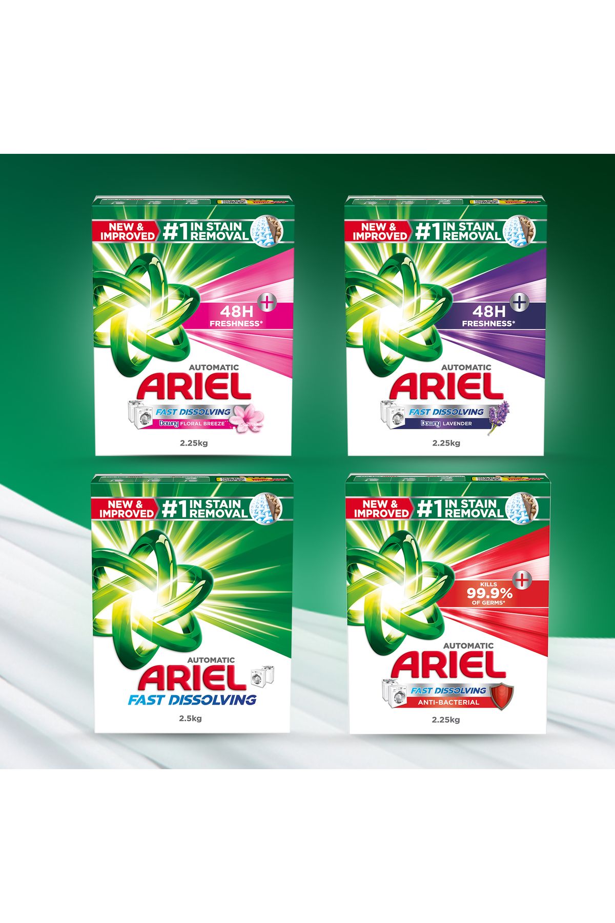 Ariel-Fast Dissolving Laundry Detergent Powder 260G X4 6