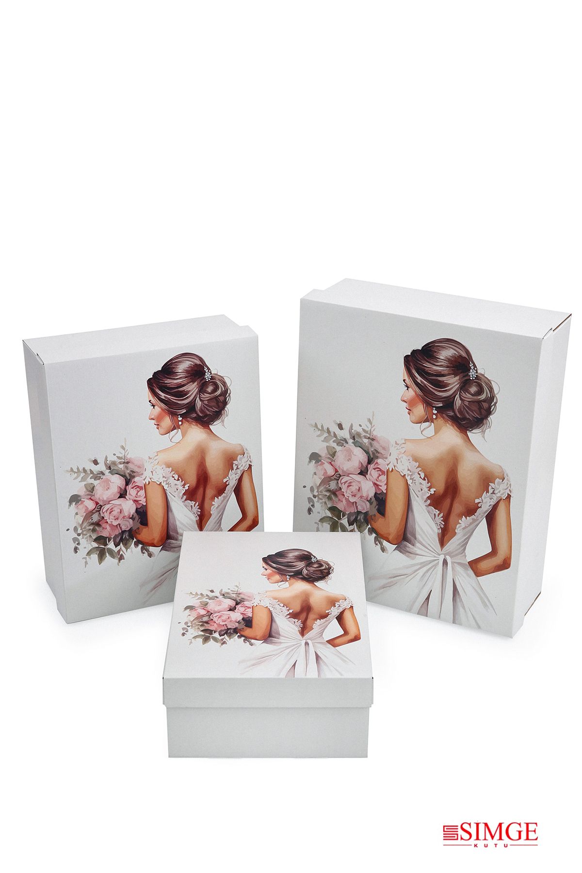 SİMGE KUTU-XXL Large Size Bridal Bundle, Cutuva and Dowry Kutta Hard Material 3 Triple Set 4