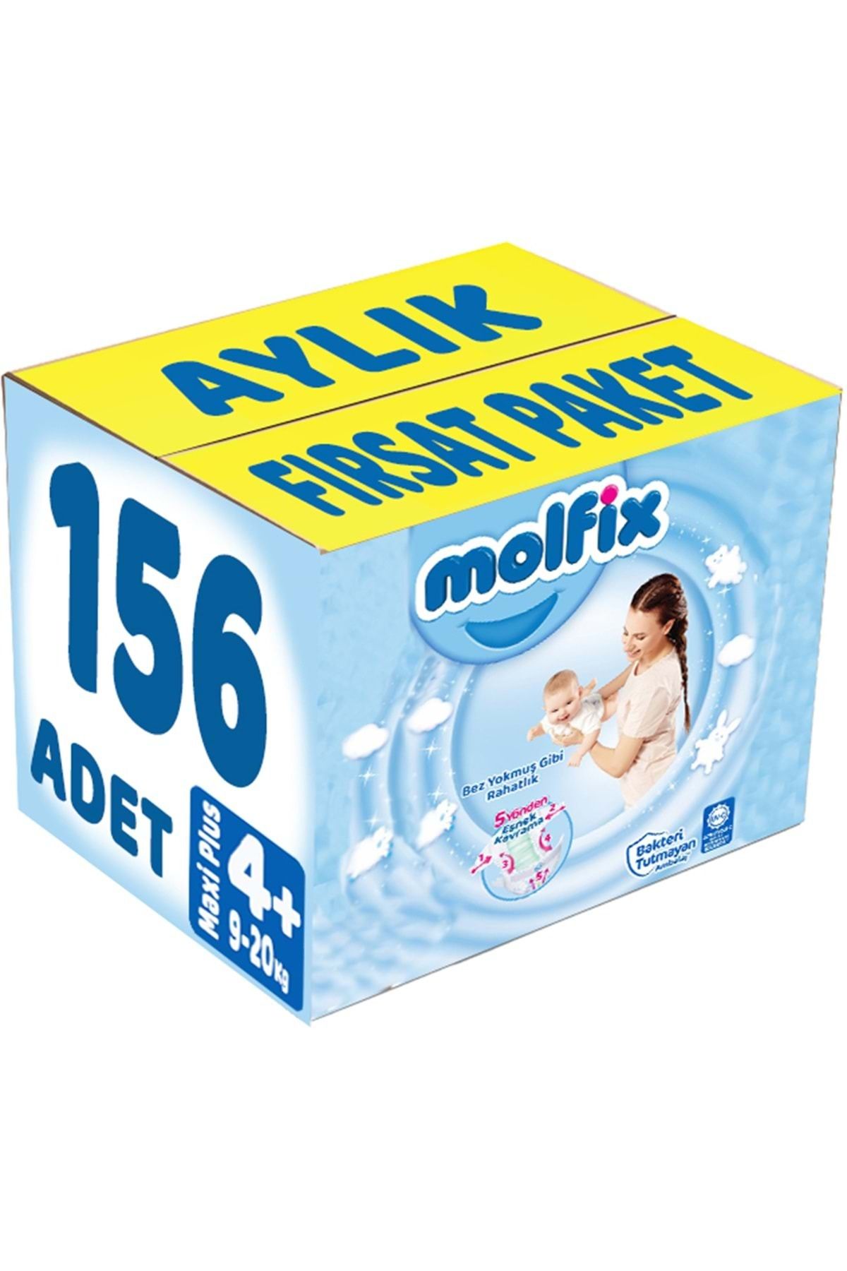 Molfix-حفاضات أطفال مقاس: 4 (9-20 كجم) ماكسي بلس 156 قطعة عبوة شهرية 1