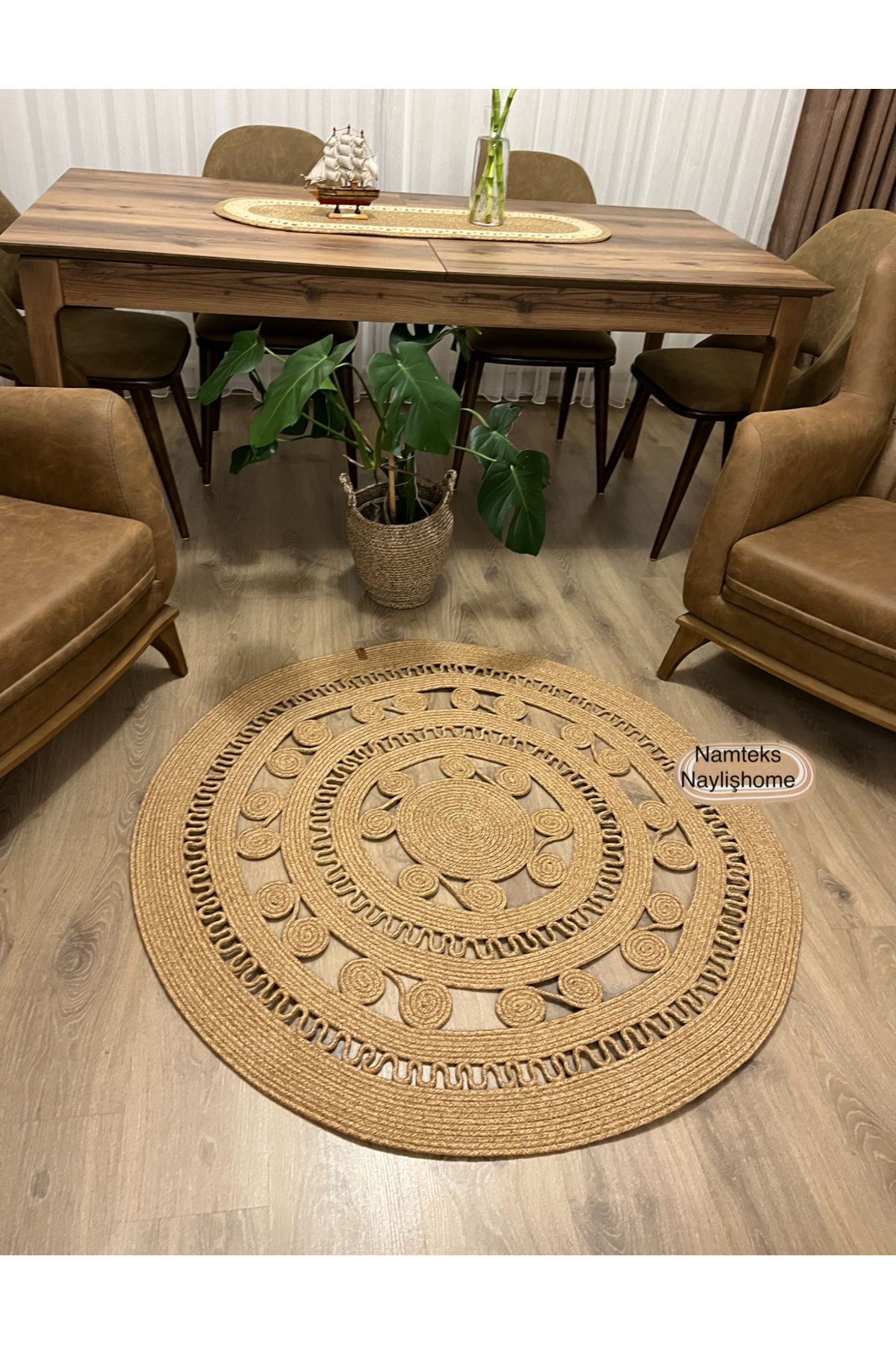 naylişhome Jüt. Desenli, Dekoratif, Kilim, Salon ,mutfak Halısı. Çeyizlik, Hediyelik ,hasır