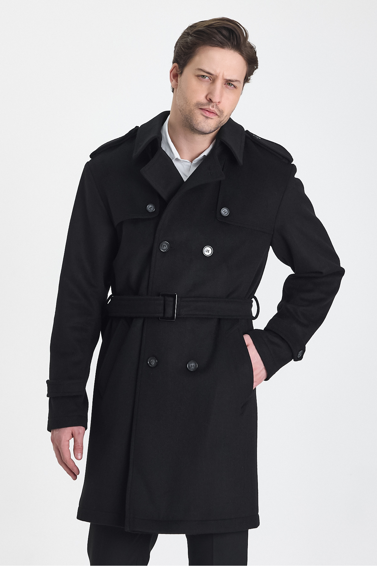 Bigart  Erkek Yün Palto / Kaban Siyah - Görsel 4