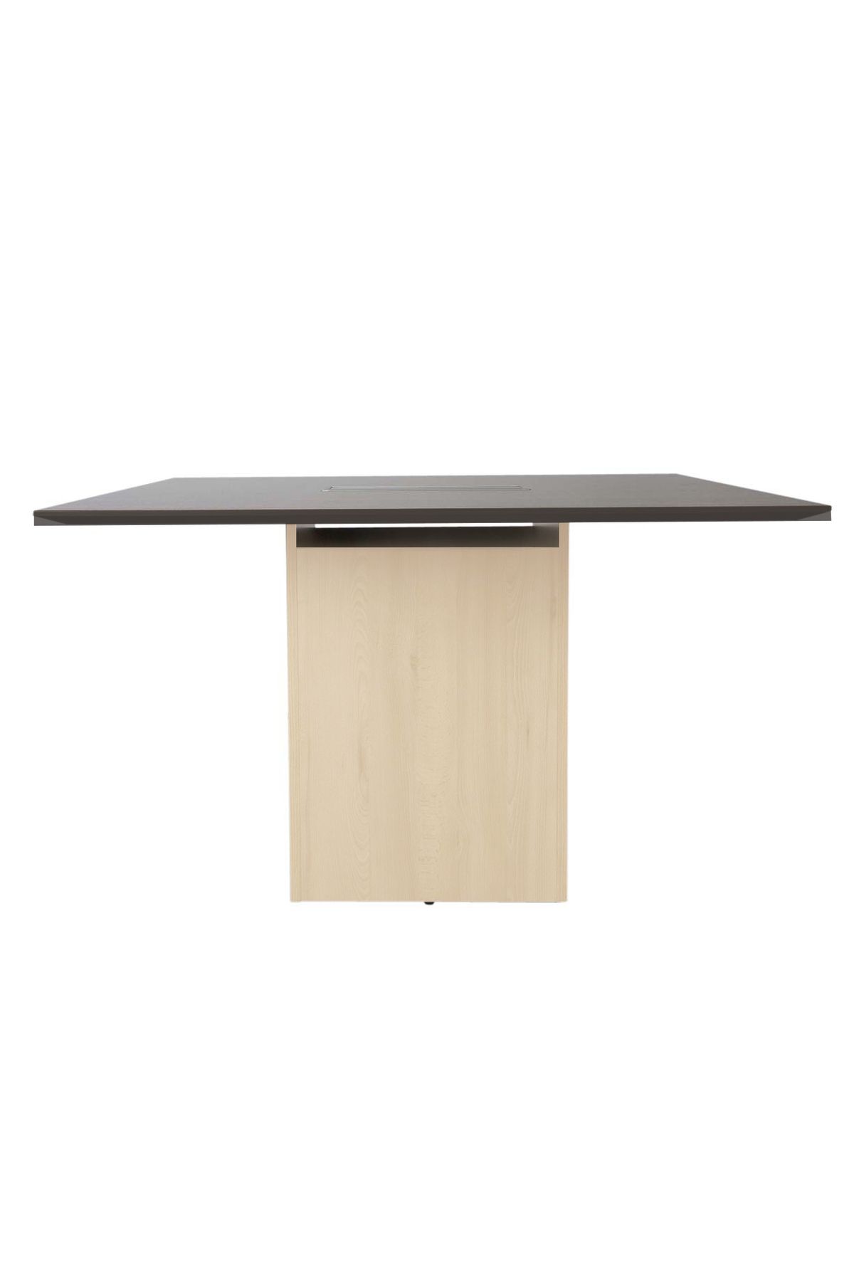 Mahmayi-Projekt 7 Rec 120 Square Modular Conference Office Table With Aluminium Cable Management - Walnut 5