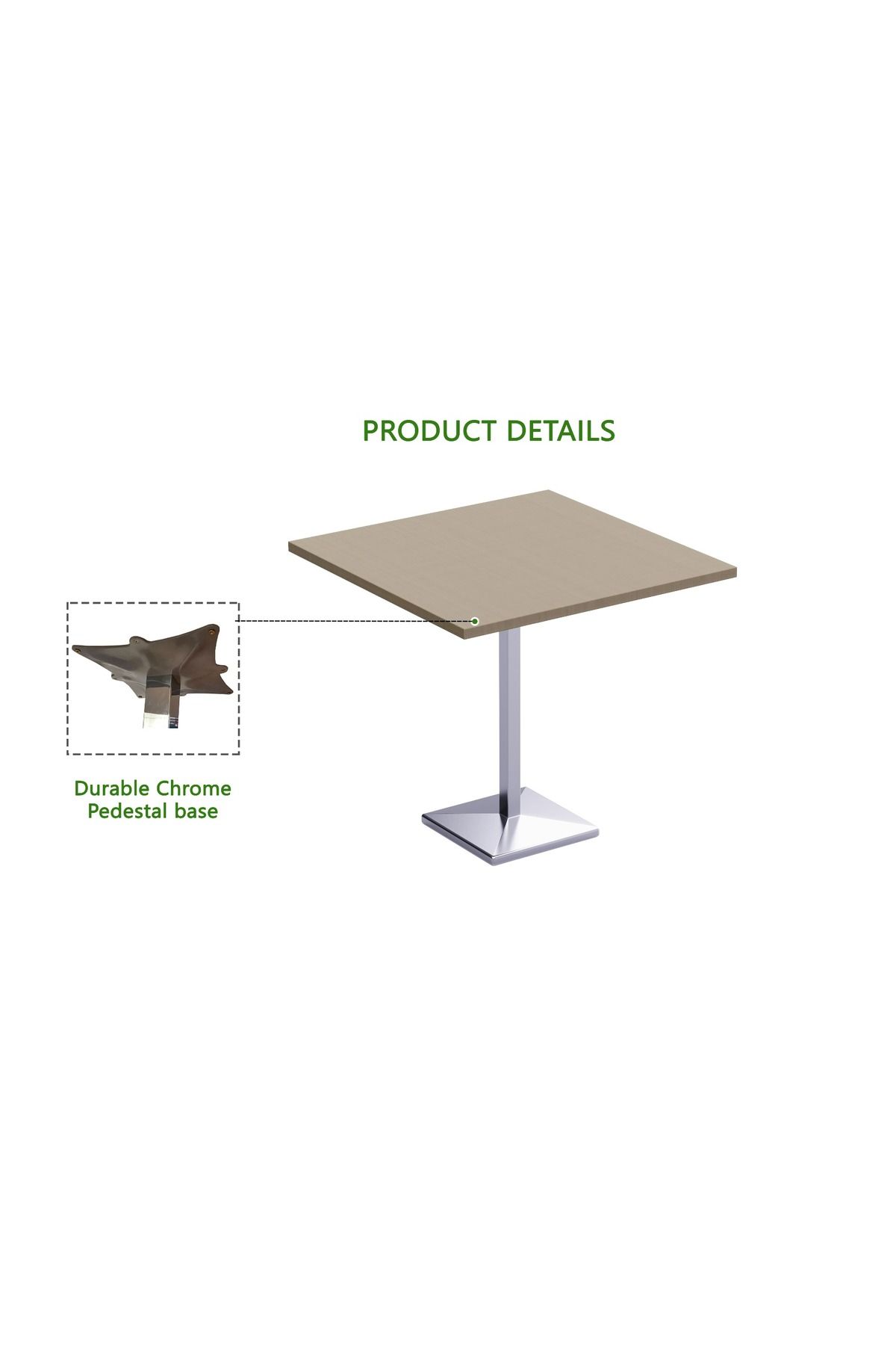 Mahmayi-Bar Table Square Base 4 Seater Cocktail Bistro Table for Pub_Linen 3