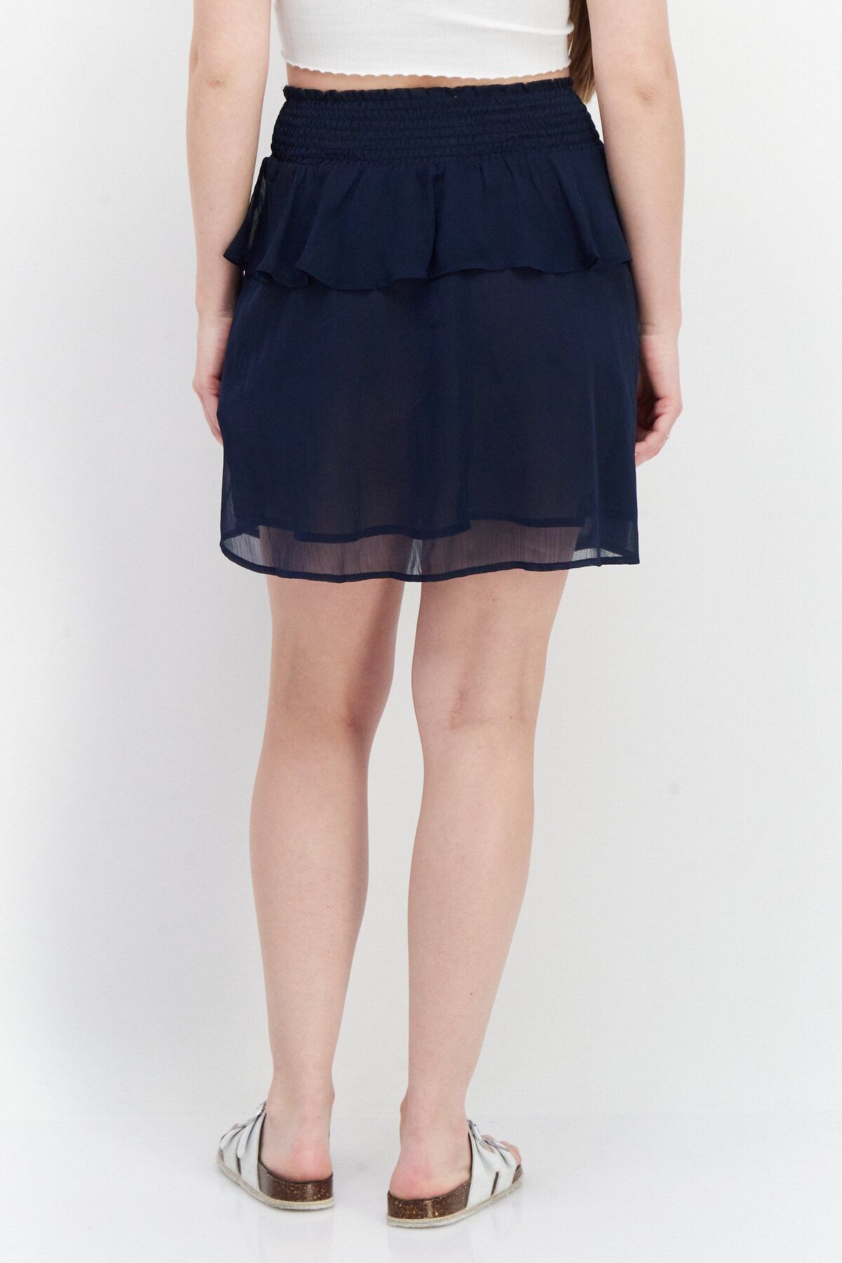 Pepe Jeans-Women Plain Mini Skirts, Navy 2